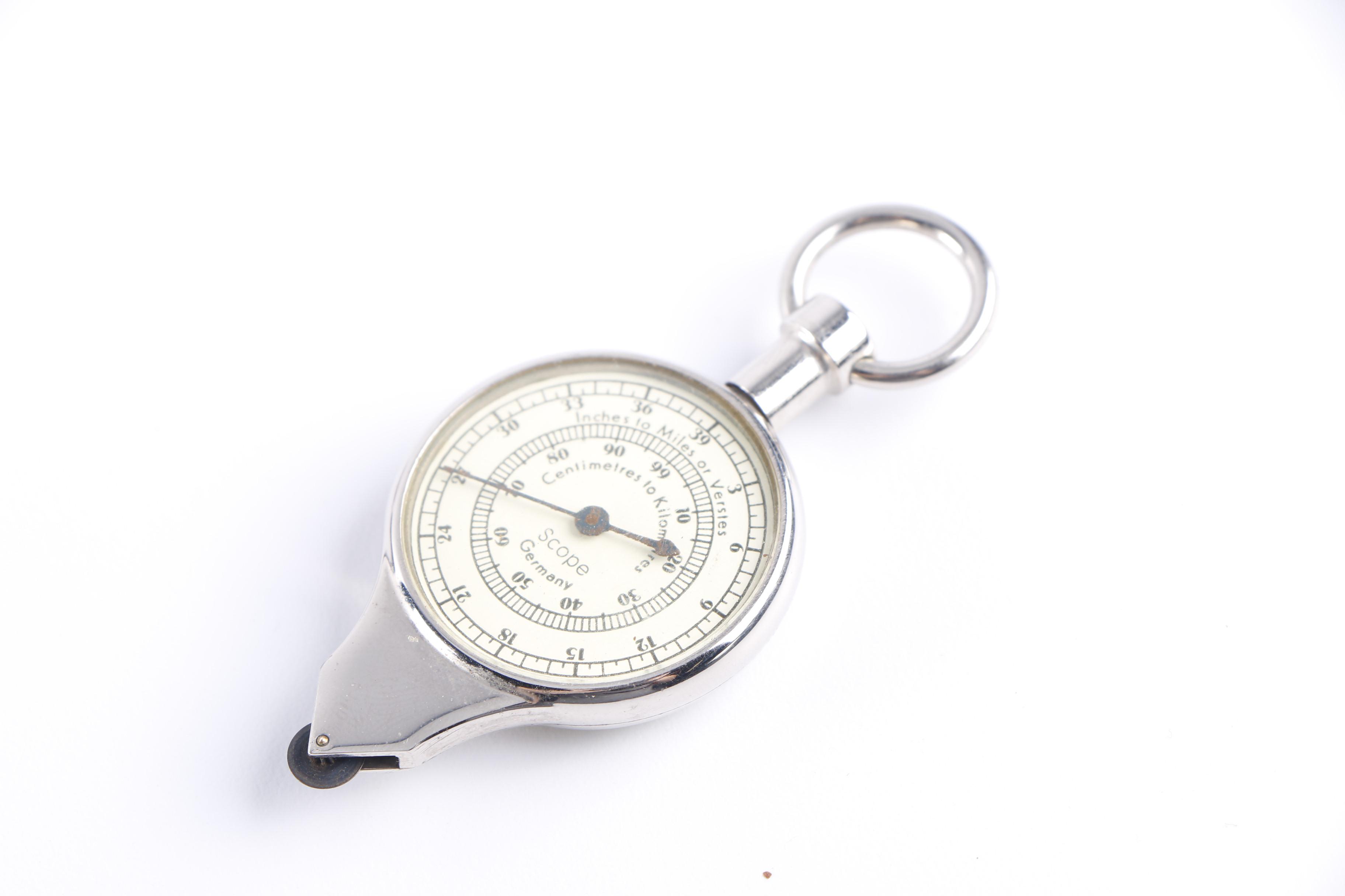 Vintage German Opisometer Map Measurer with Gold-Filled Spectacles