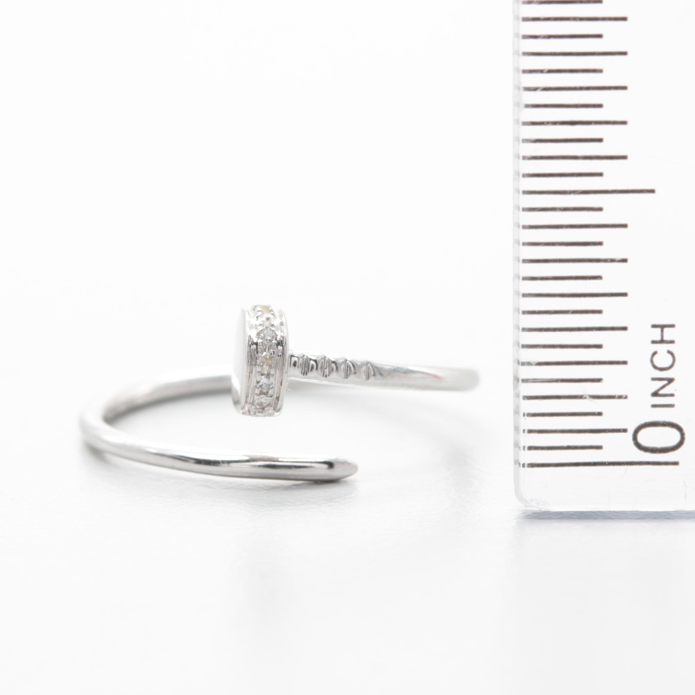 14K White Gold Diamond Ring