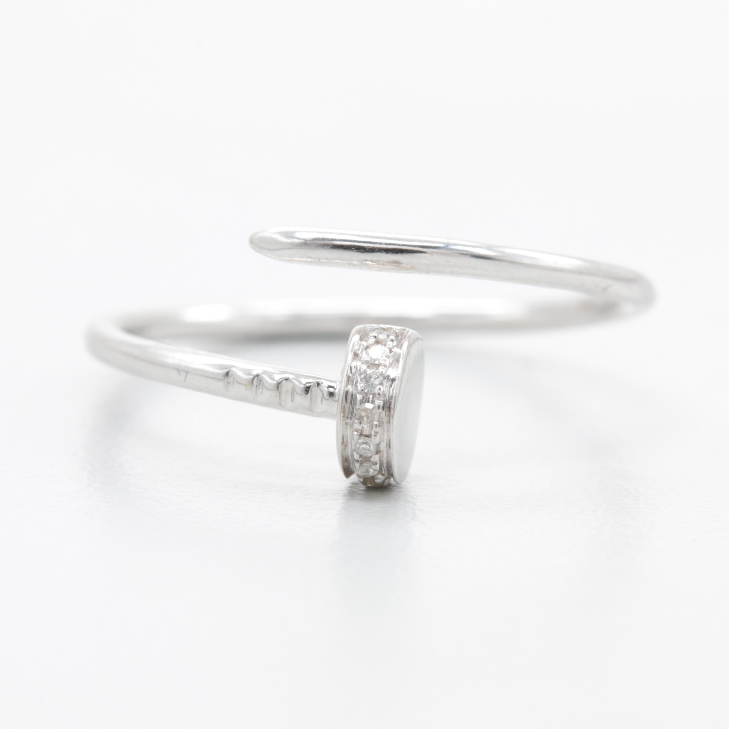 14K White Gold Diamond Ring