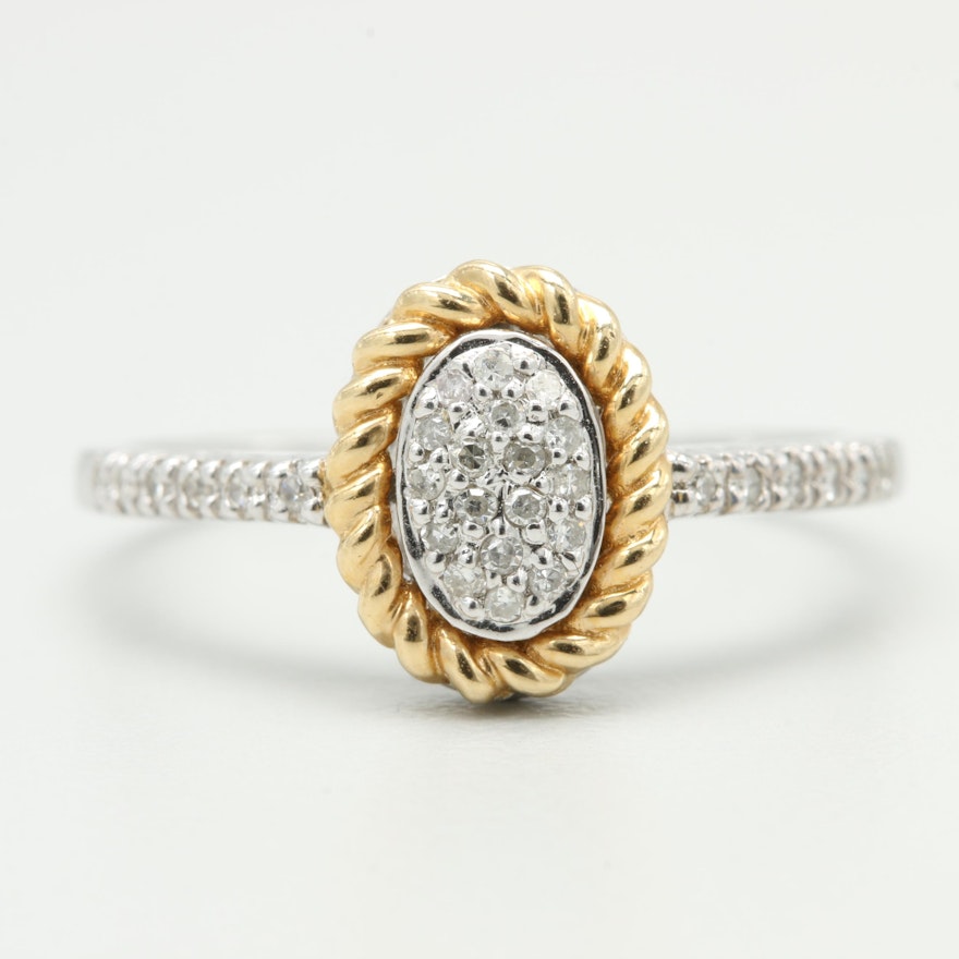 14K White and Yellow Gold Diamond Ring