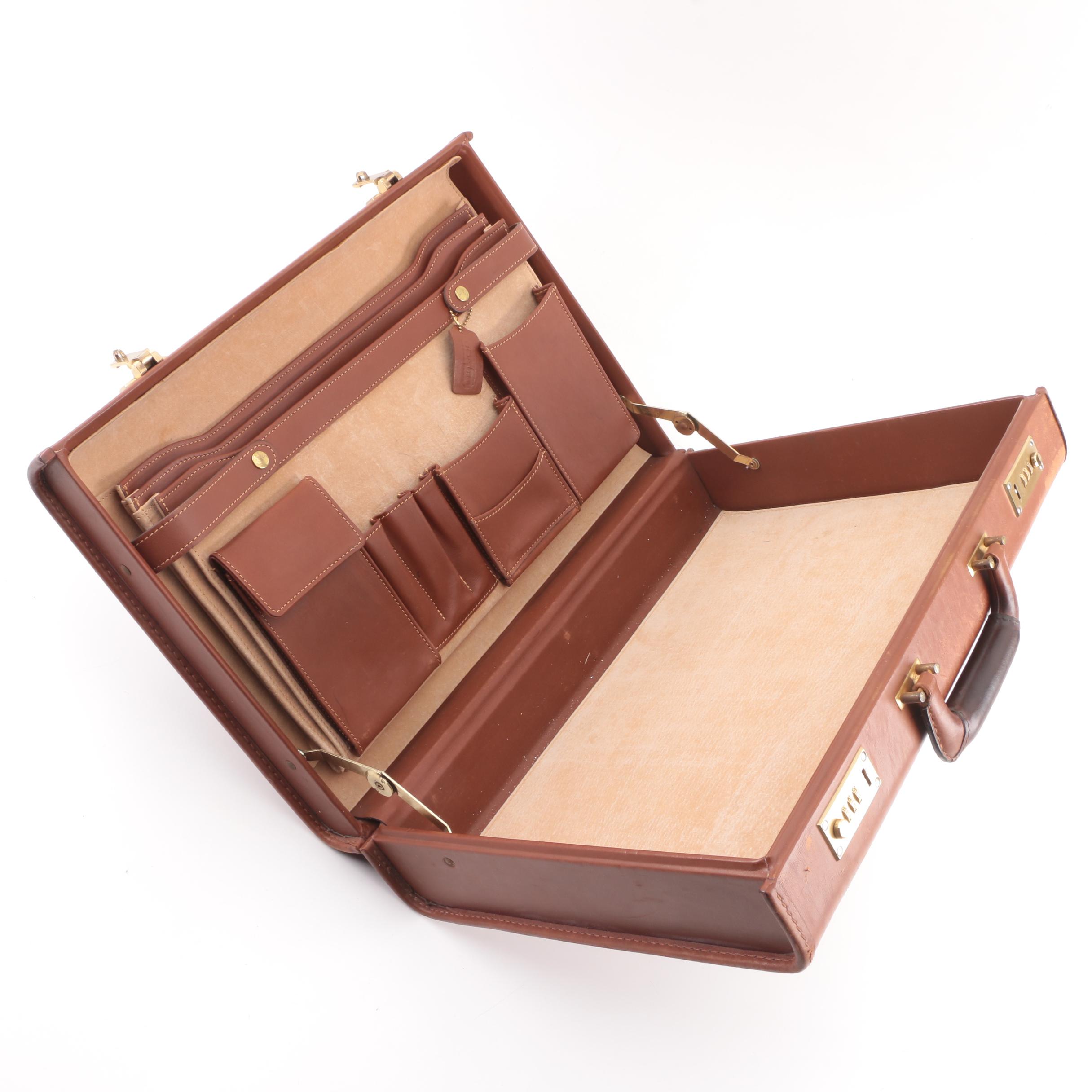 1997 Vintage Coach Brown Leather Briefcase