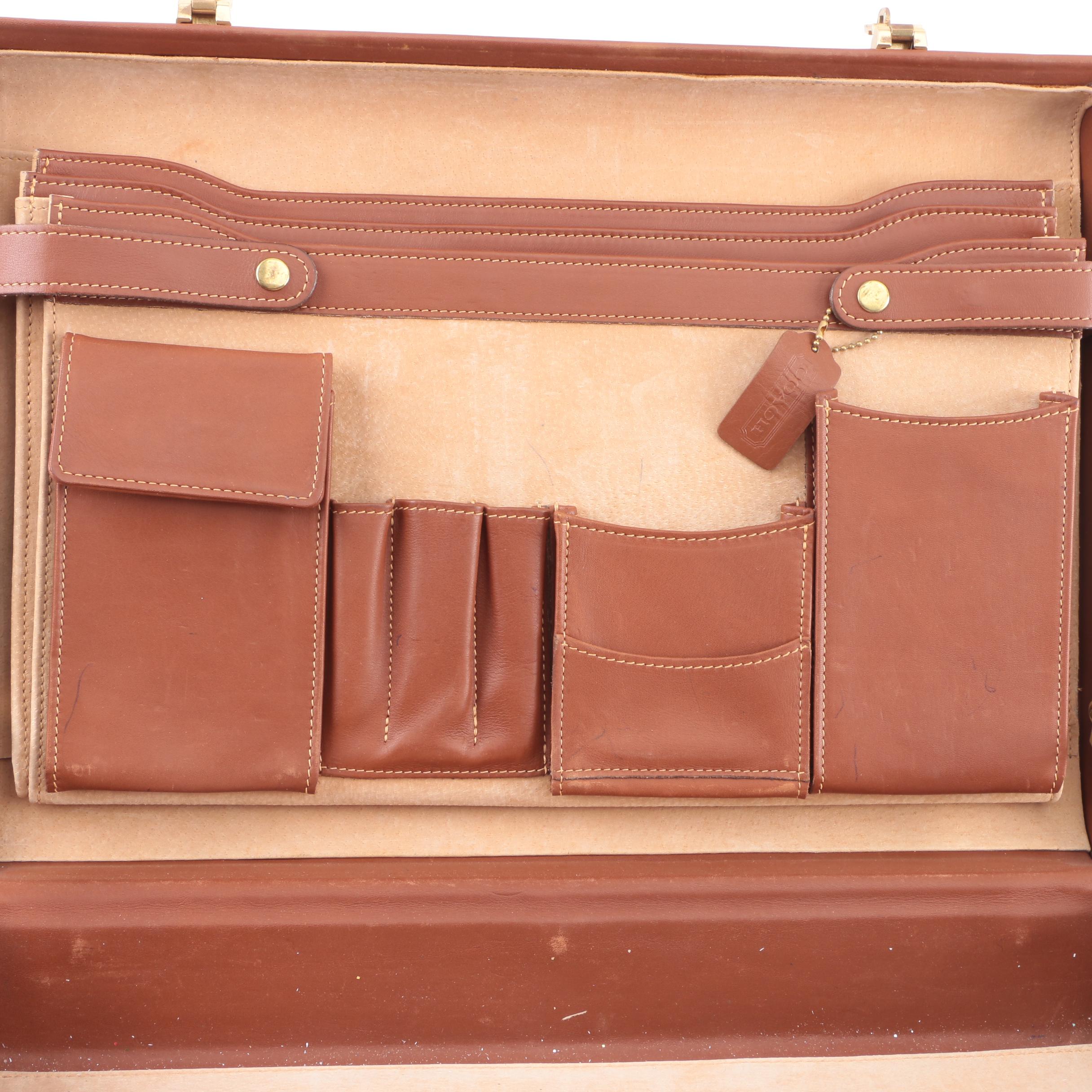 1997 Vintage Coach Brown Leather Briefcase