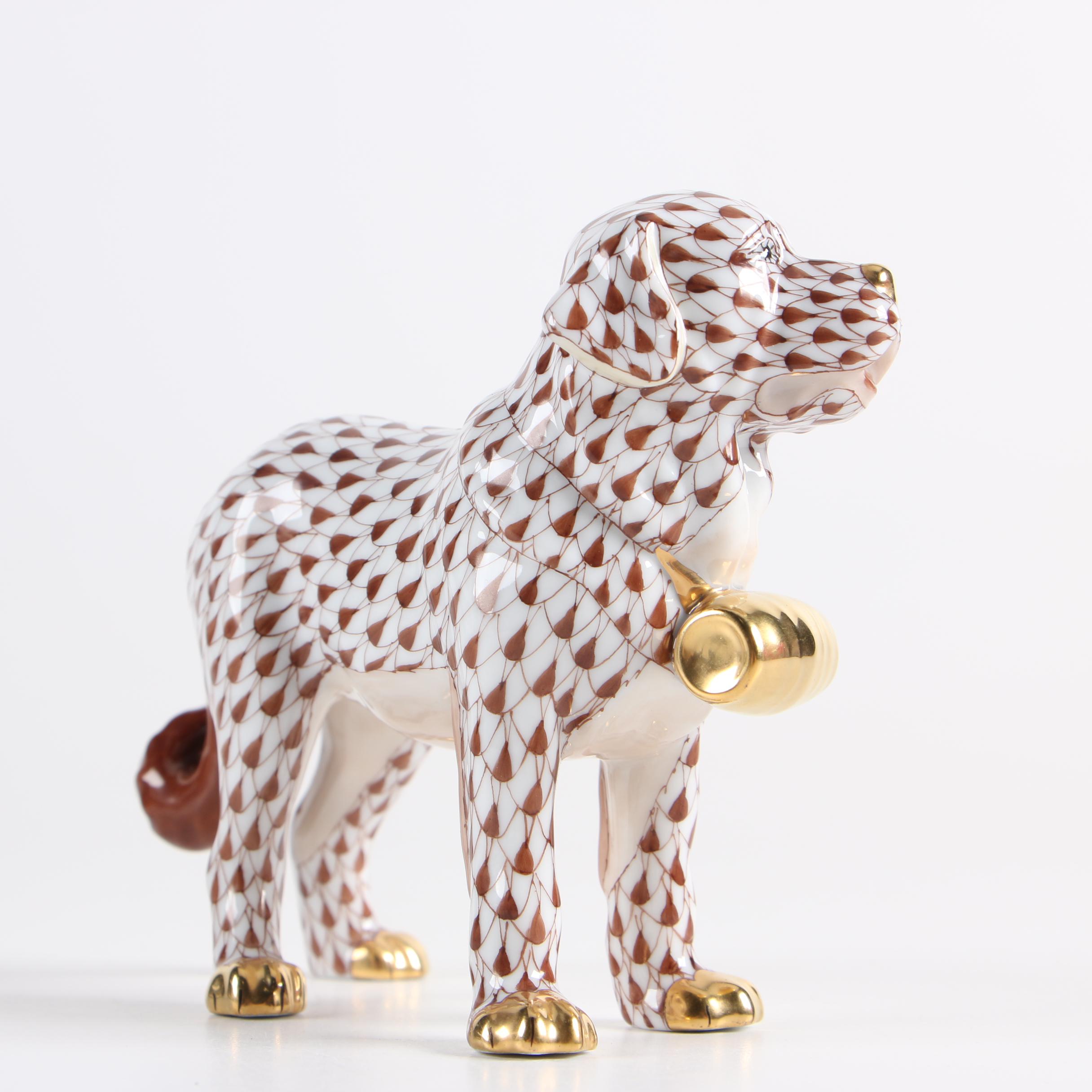 Herend Hungary "Saint Bernard" Hand-Painted Porcelain Figurine