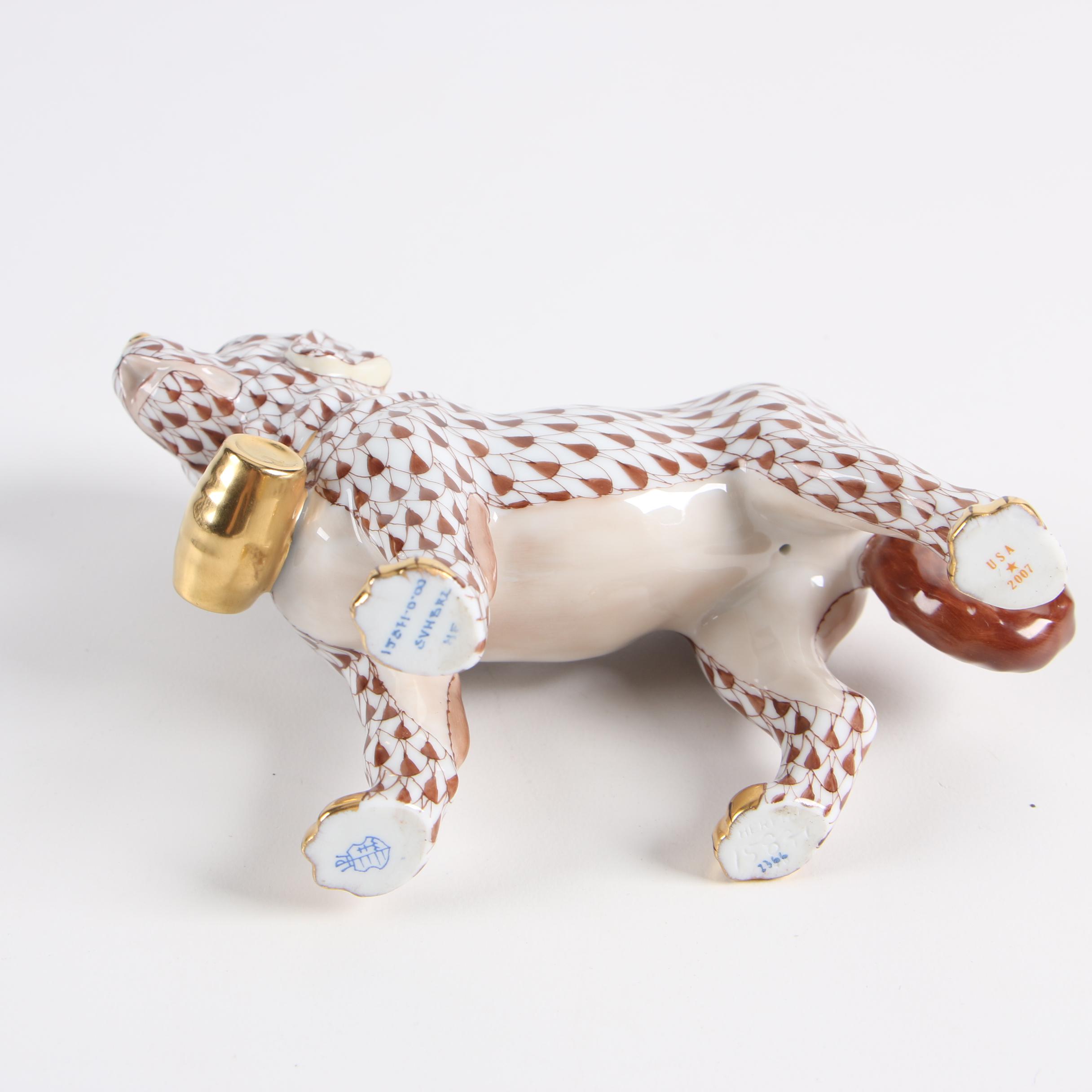 Herend Hungary "Saint Bernard" Hand-Painted Porcelain Figurine