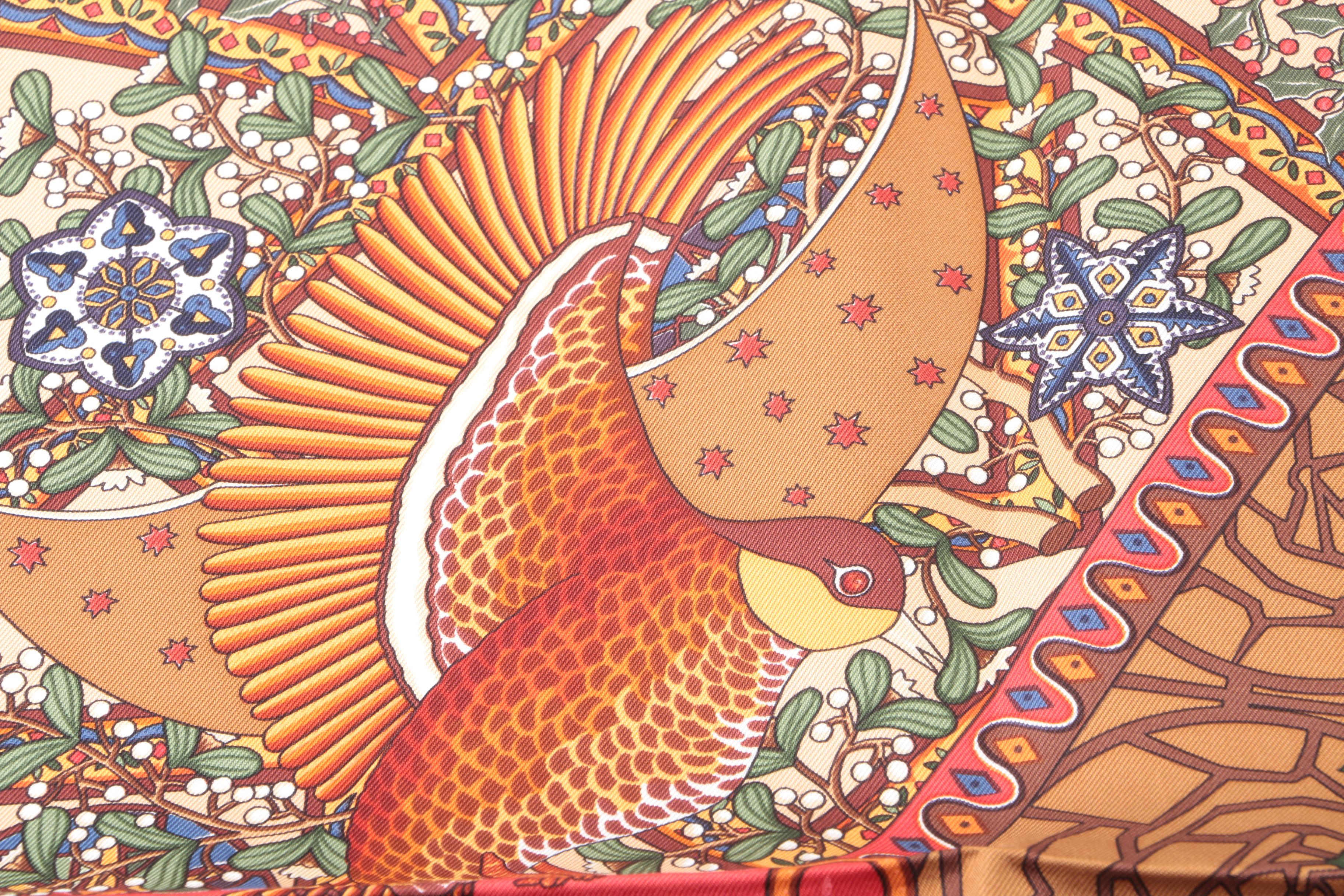 Hermès of Paris "Axis Mundi" Silk Scarf