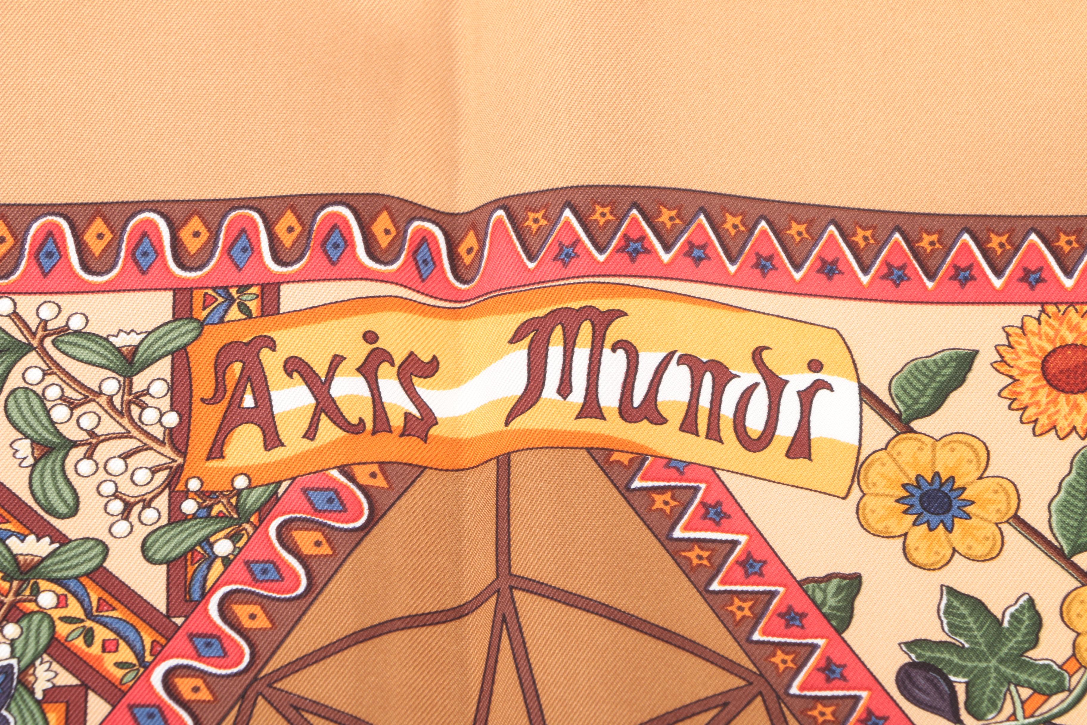 Hermès of Paris "Axis Mundi" Silk Scarf