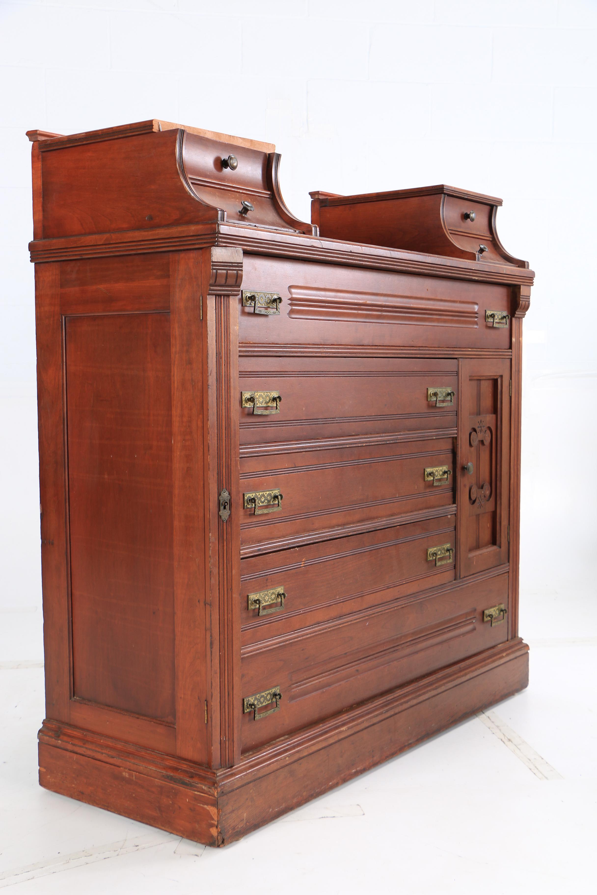 Eastlake Lockside Dresser with Hatbox Cabinet