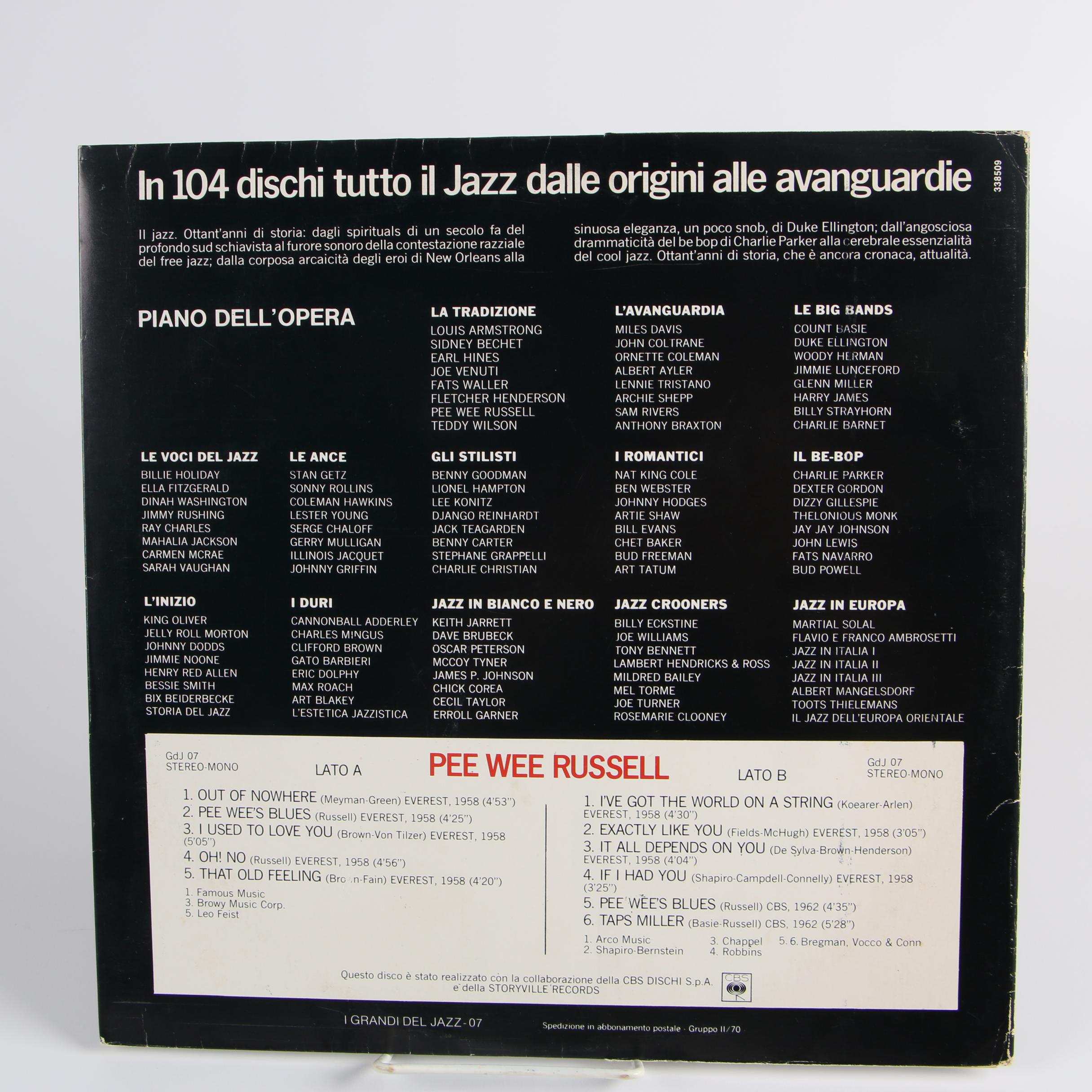 Pee Wee Russell Vintage Jazz Records "Ask Me Now!" and "I Grandi Del Jazz"