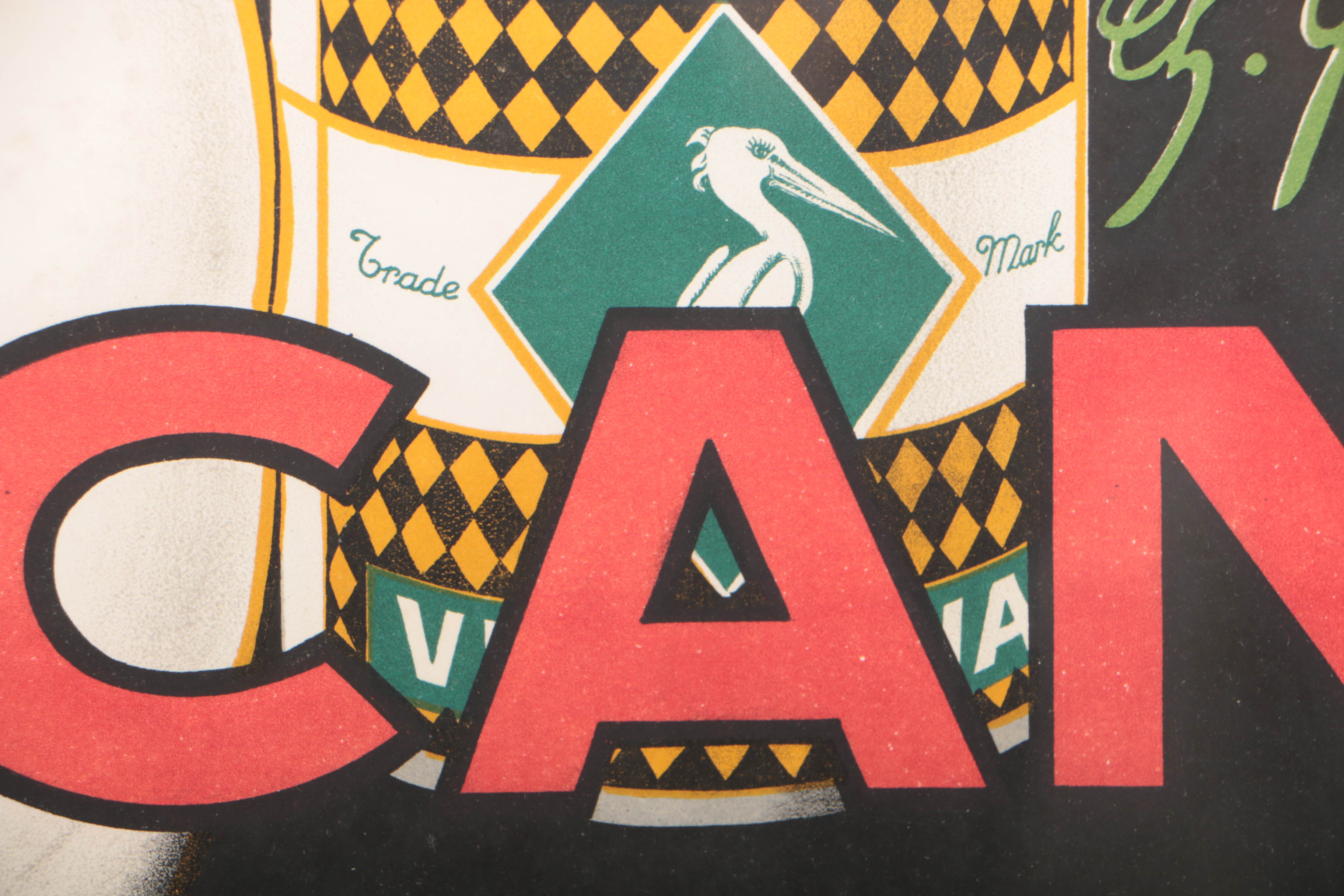 Charles Yray c.1925 Color Lithograph Poster for Pelican Cigarettes