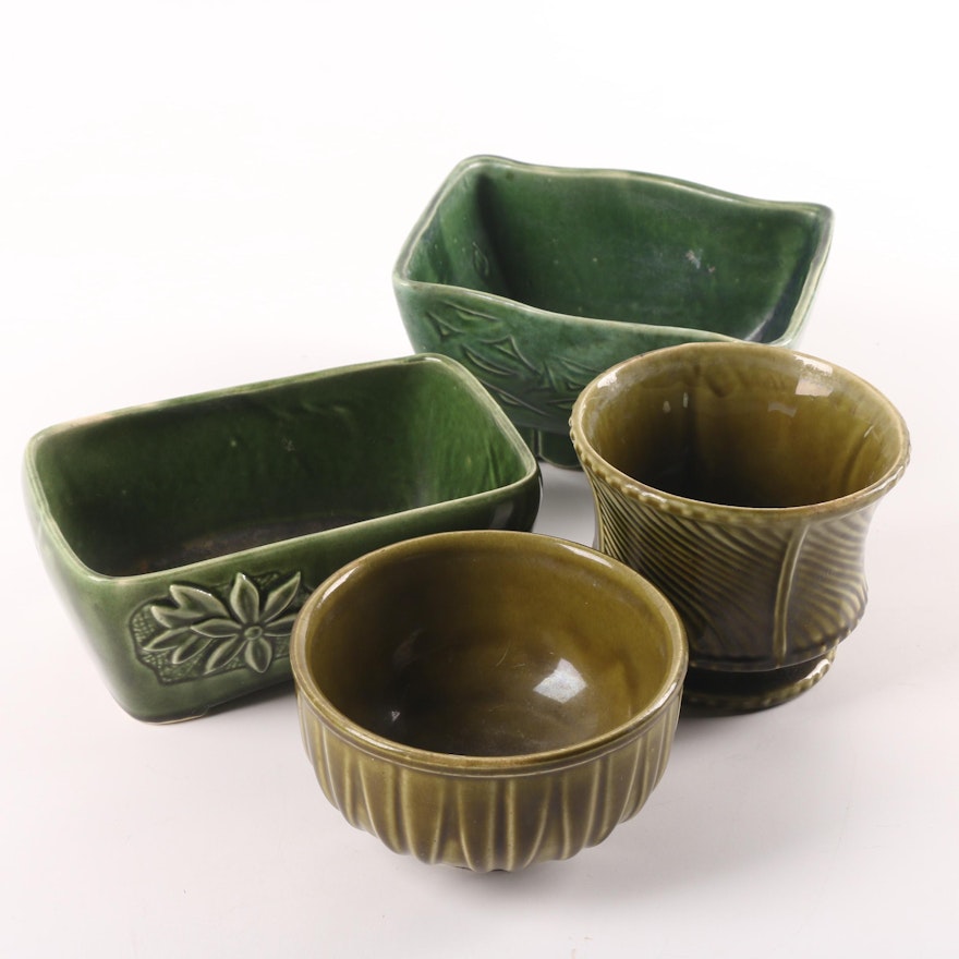 Vintage Ceramic Planters Including Cookson Pottery