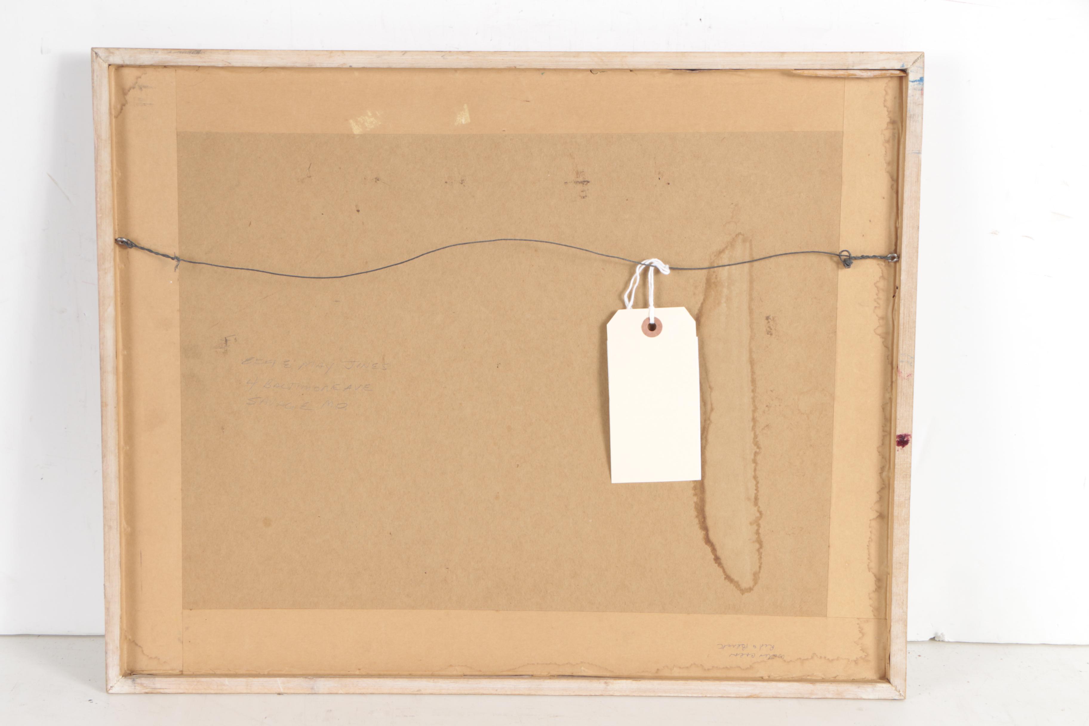 Effie May Jones 1960 Watercolor and Gouache Painting "Black and Red"