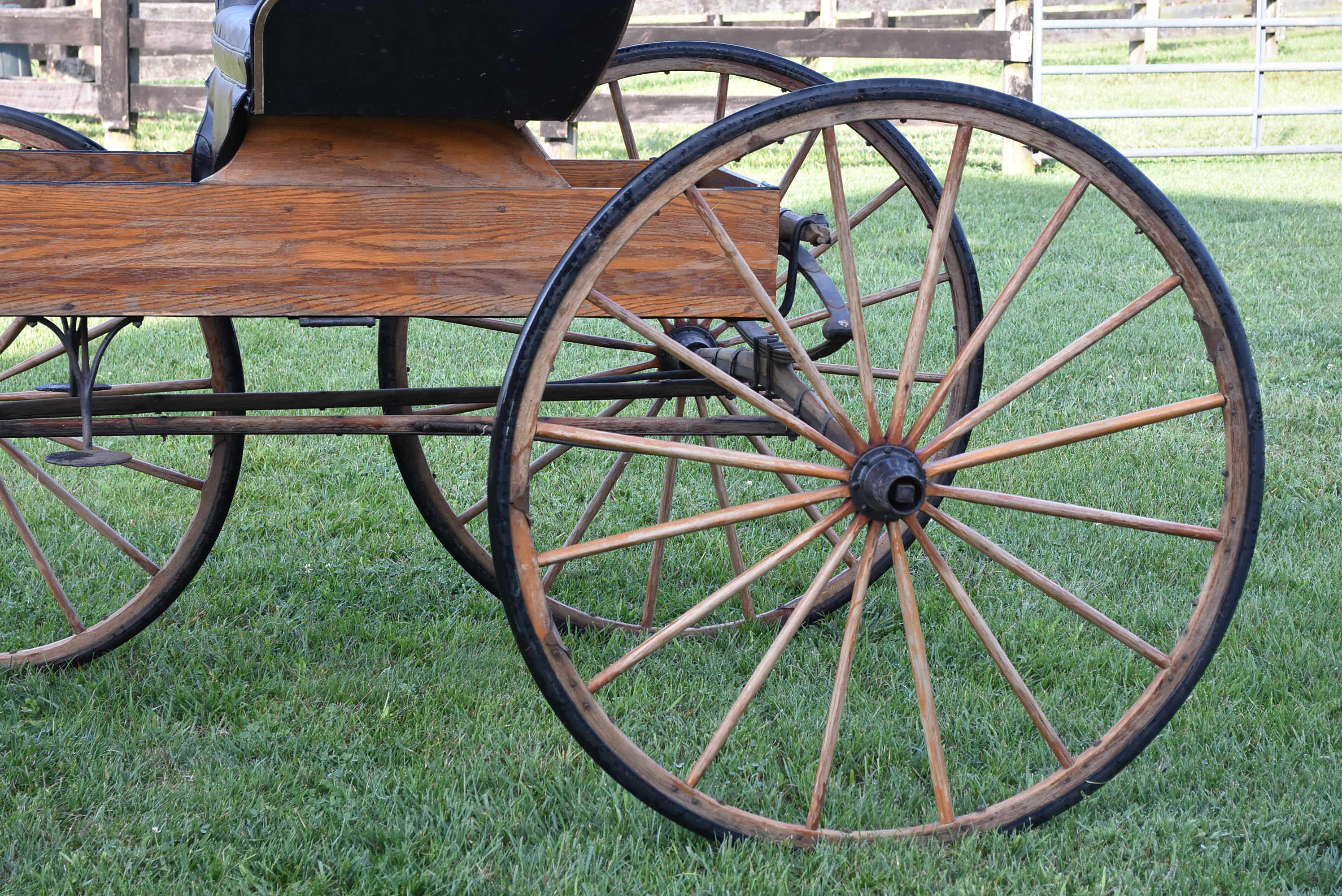 Late 19th Century Natural Oak And  Black Horse Drawn Buggy