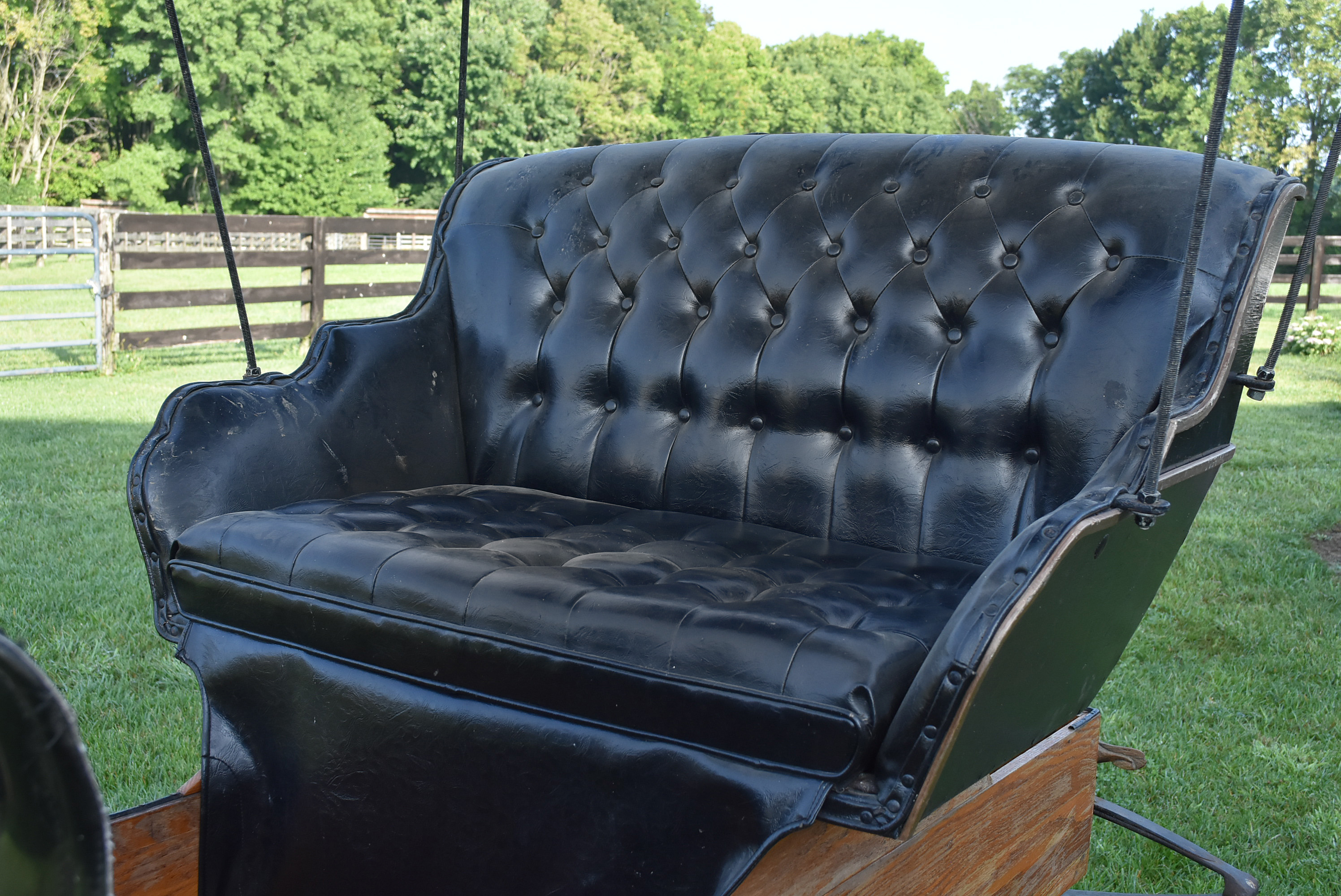 Late 19th Century Natural Oak And  Black Horse Drawn Buggy