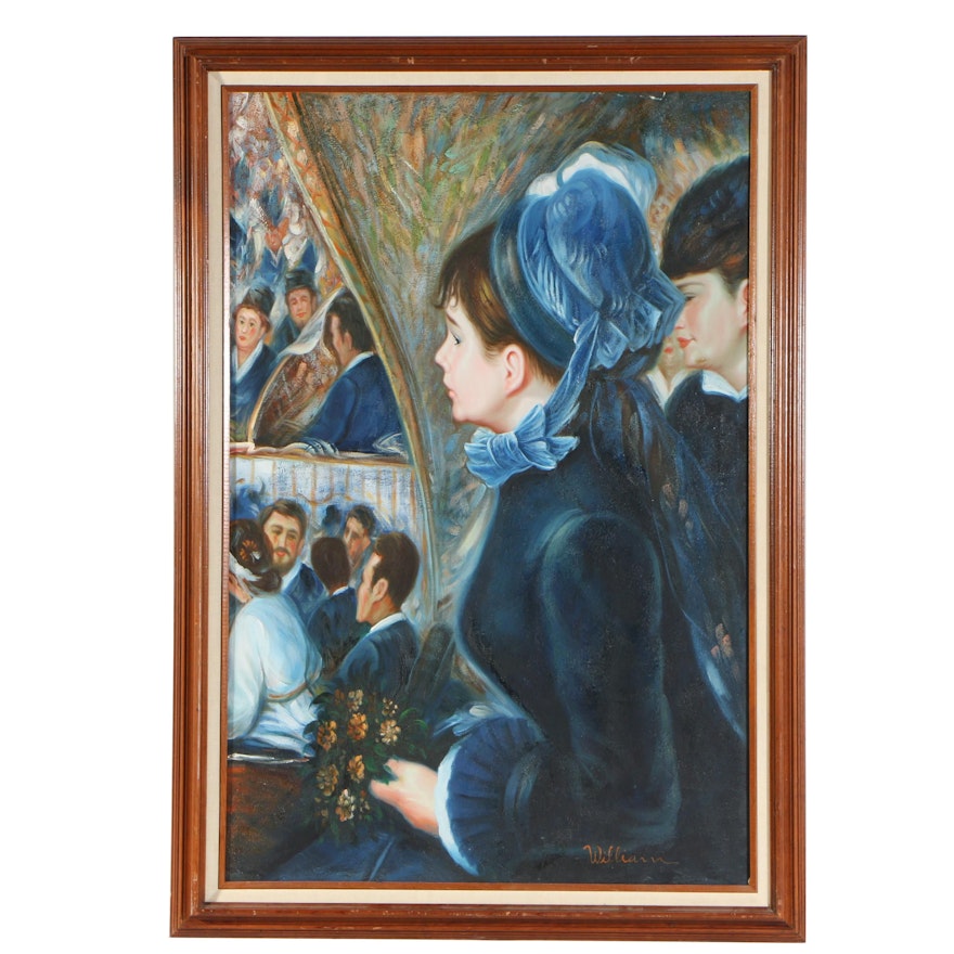 William Copy Oil Painting after Pierre-Auguste Renoir "At the Theatre"