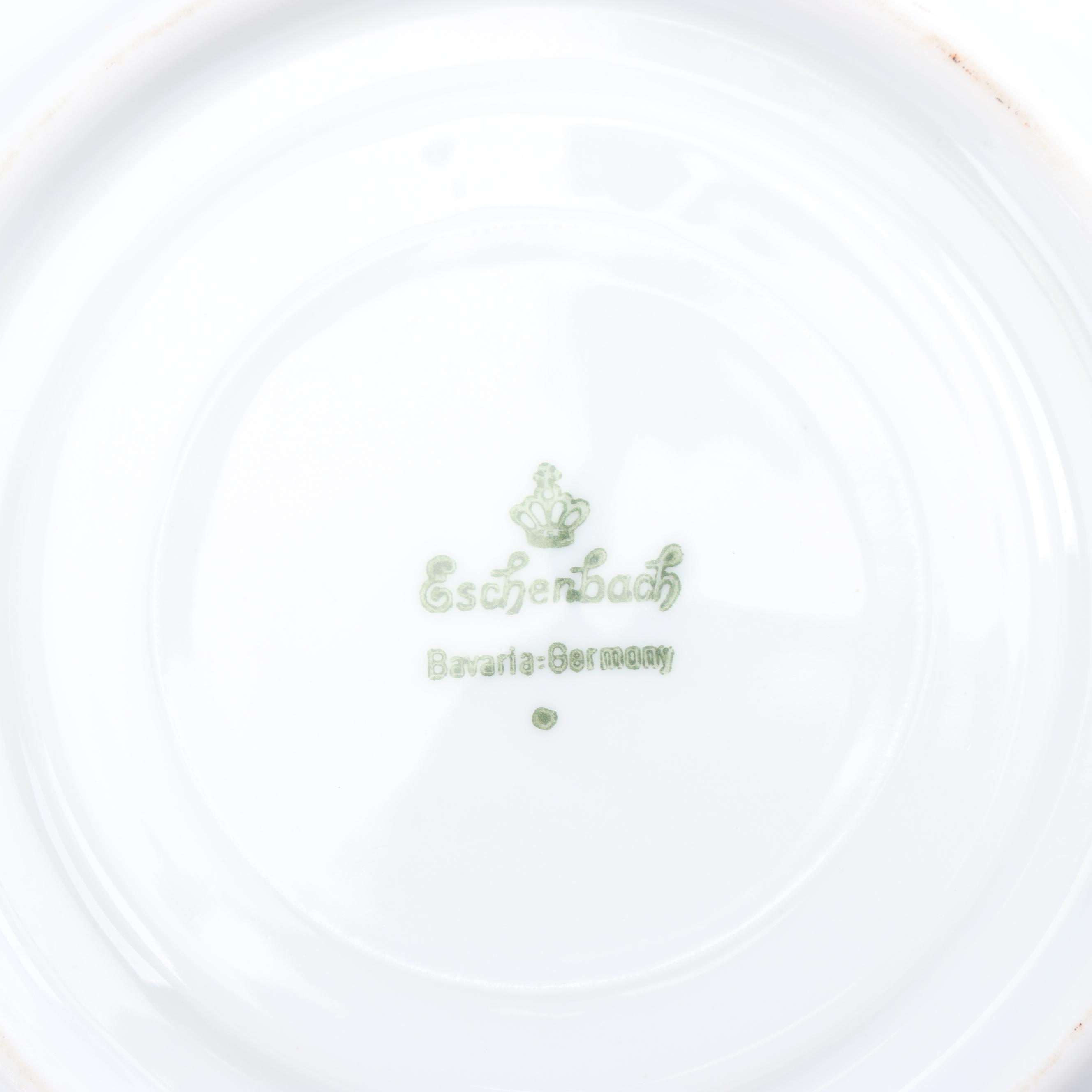 Vintage Eschenbach Bavarian Floral Porcelain Teacups with Saucers