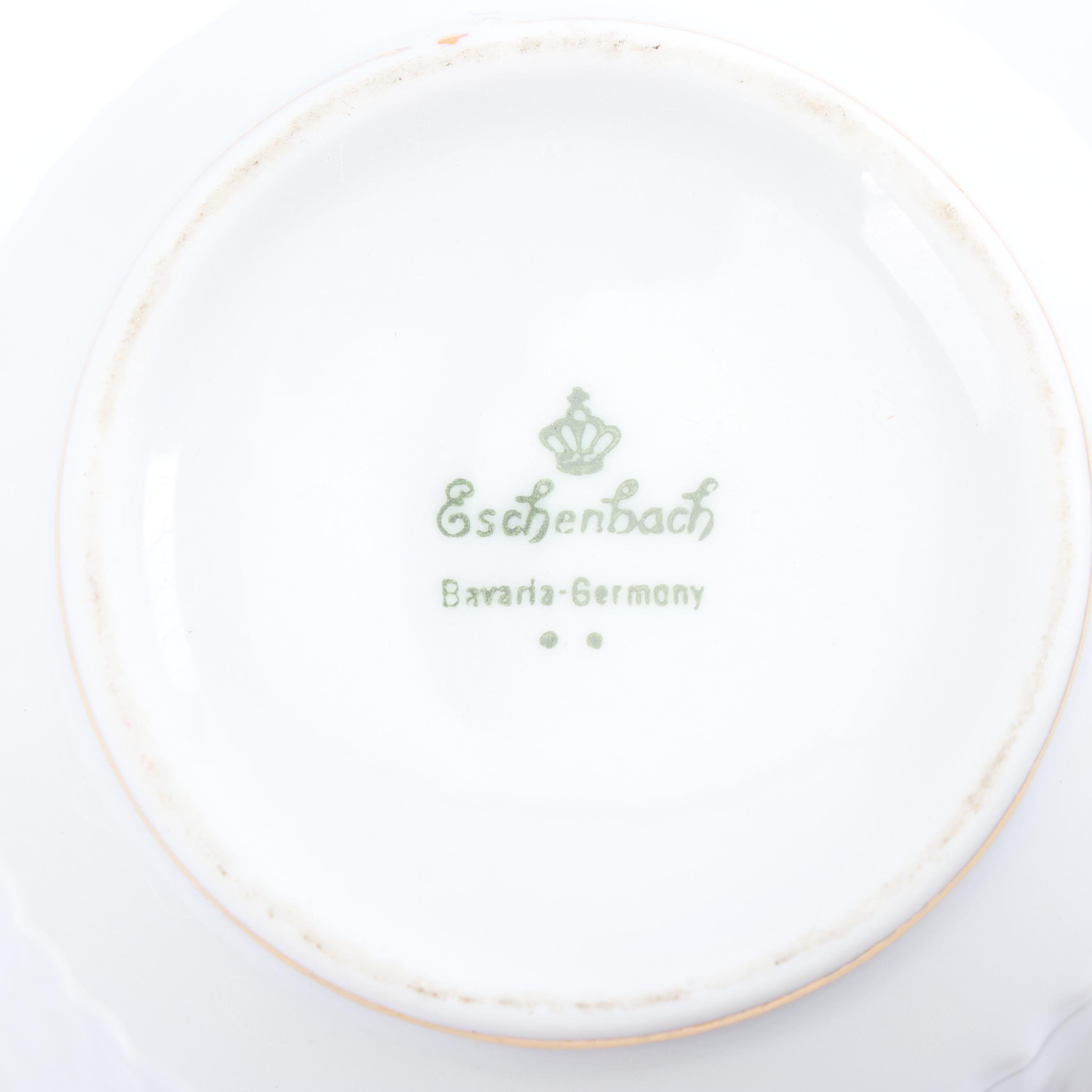 Vintage Eschenbach Bavarian Floral Porcelain Teacups with Saucers