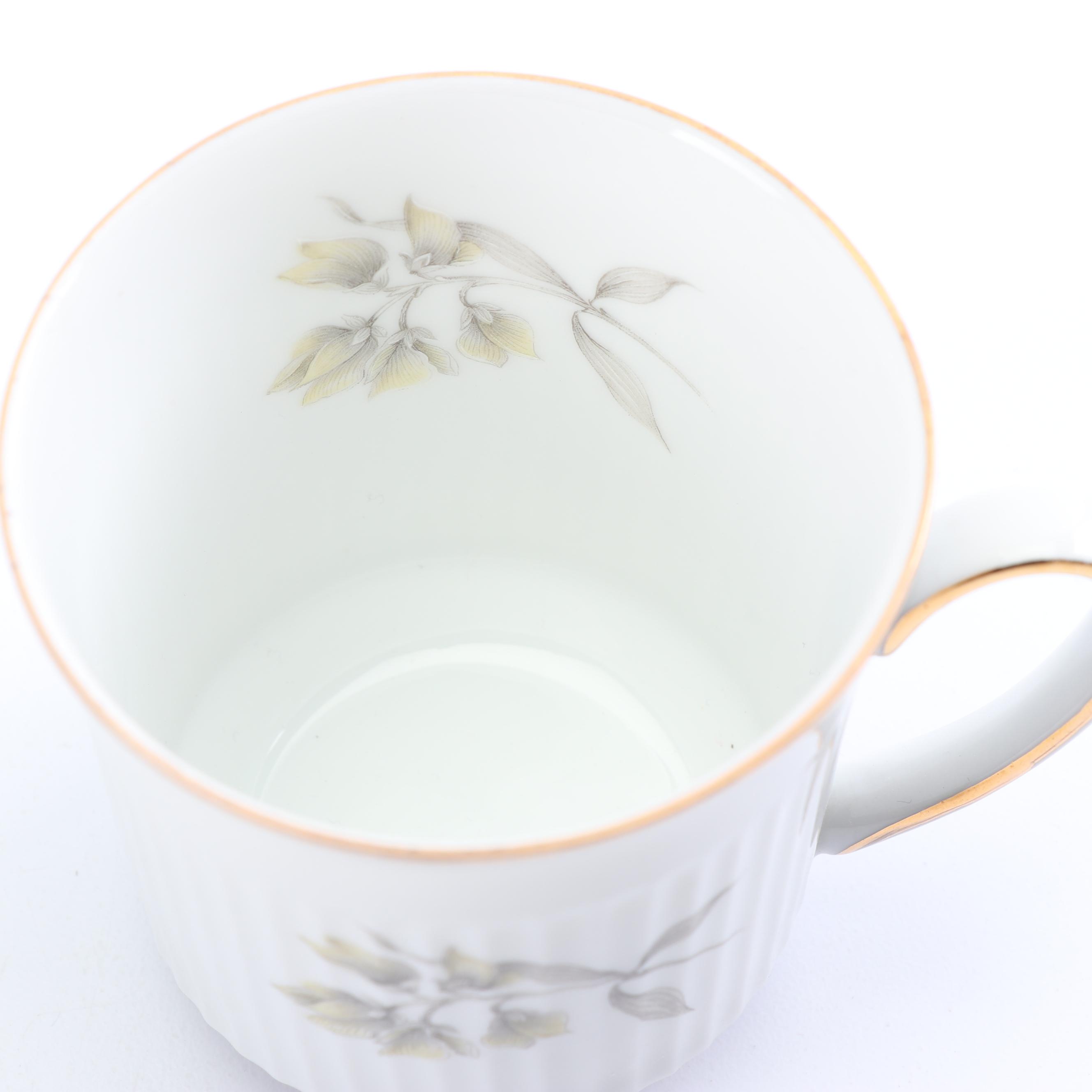 Vintage Eschenbach Bavarian Floral Porcelain Teacups with Saucers