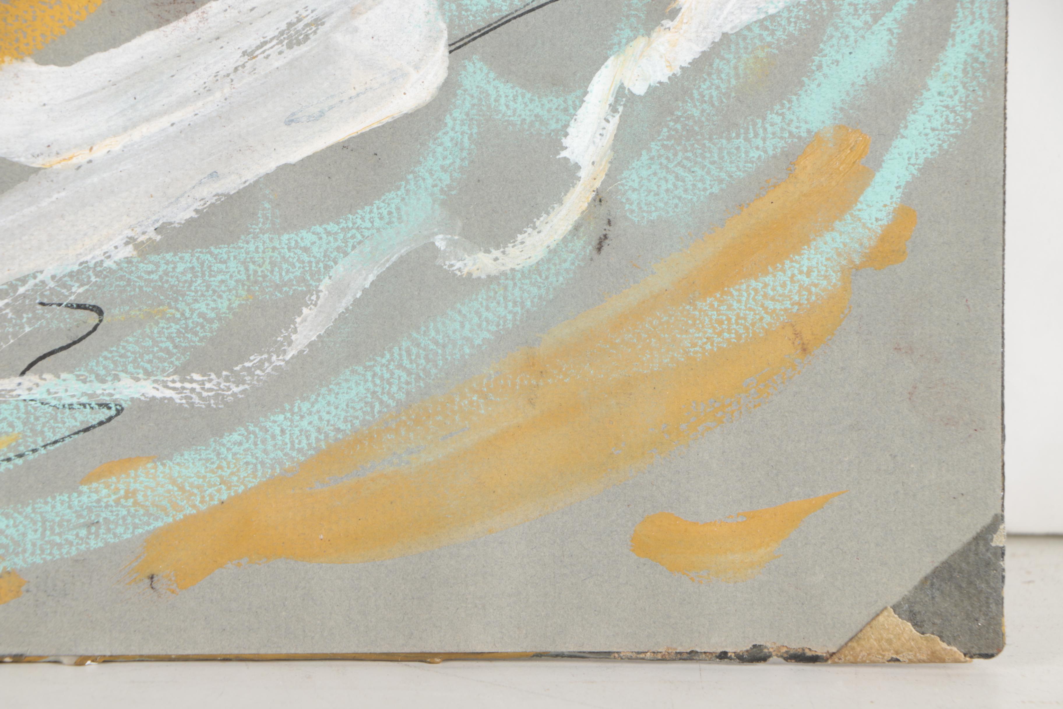 Figural Mixed Media Drawing