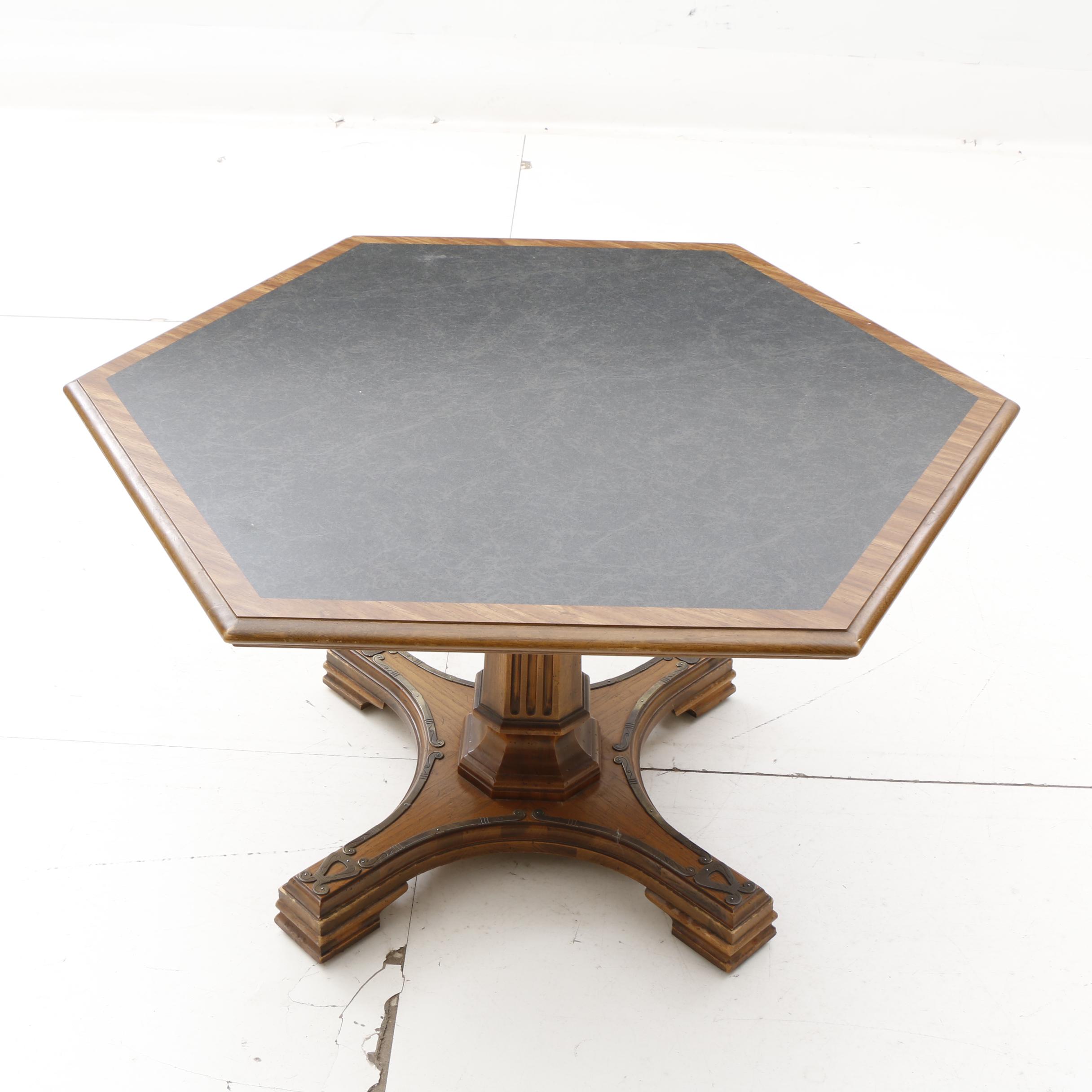 Hexagonal Poker Table with Chairs
