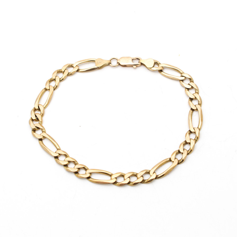 14K Yellow Gold Chain Bracelet