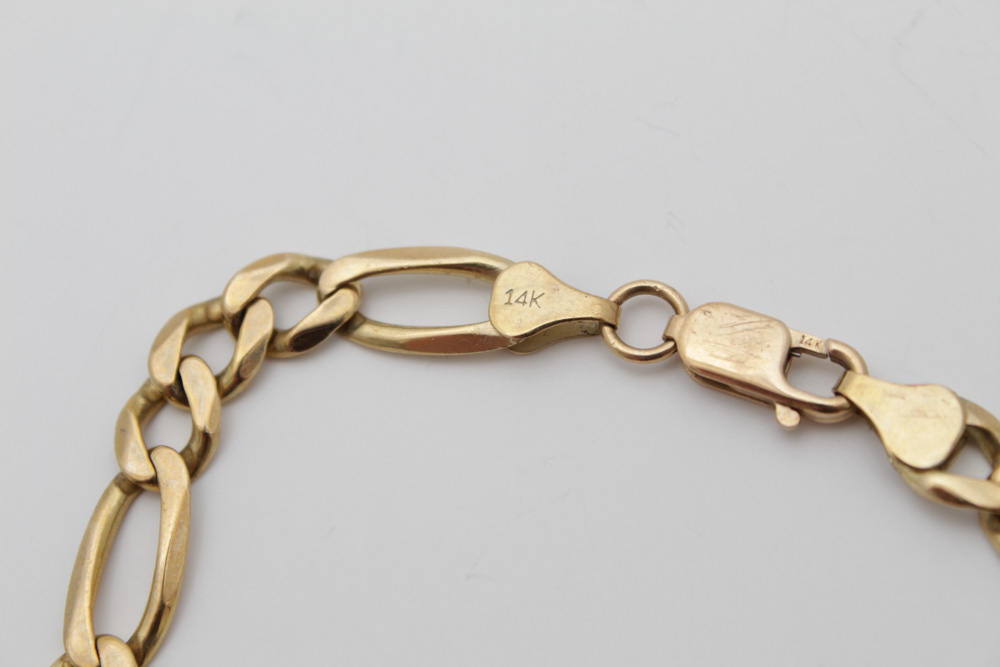 14K Yellow Gold Chain Bracelet