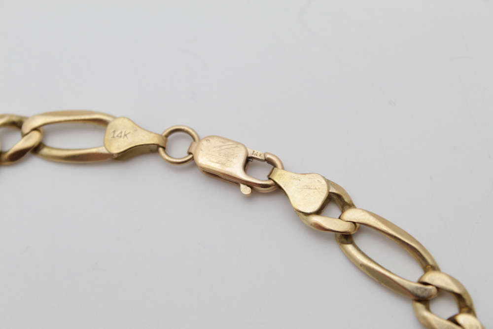 14K Yellow Gold Chain Bracelet