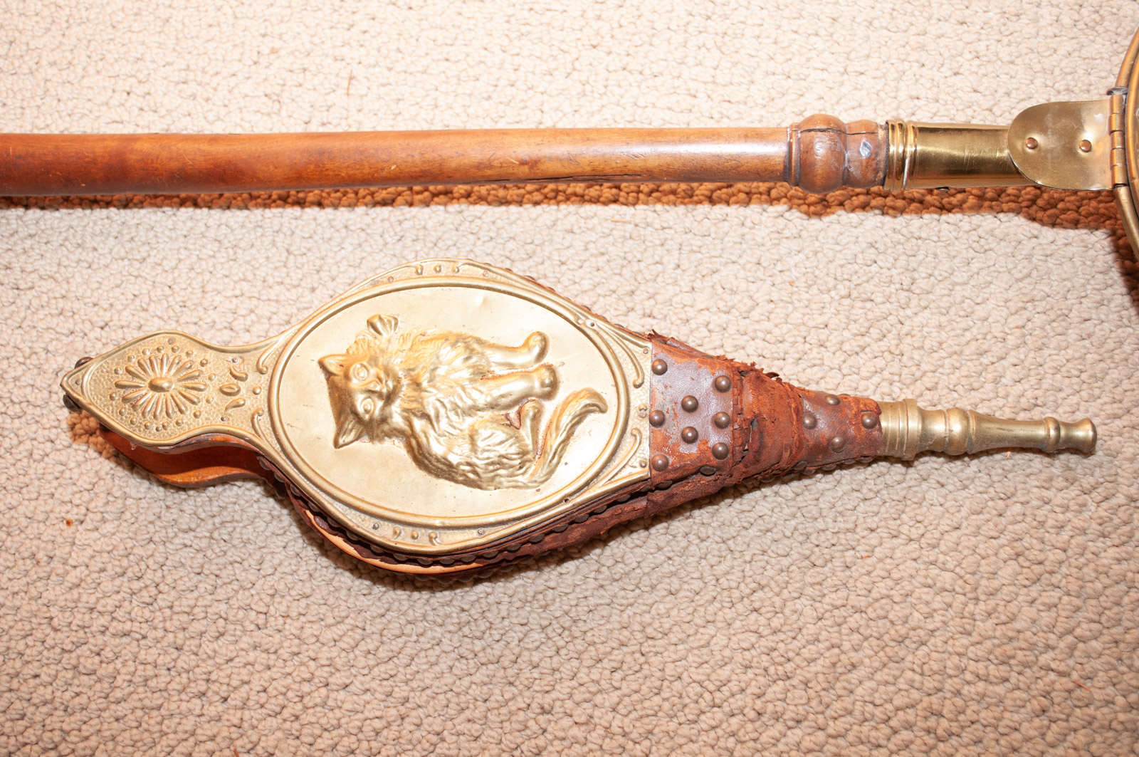 Brass Bed Warmer and Bellows