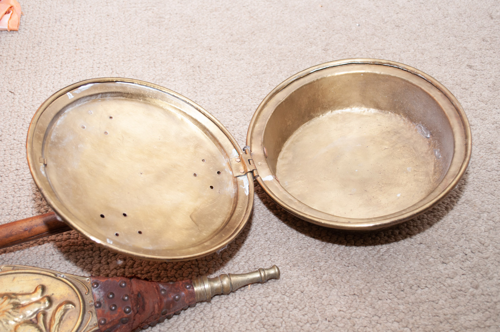 Brass Bed Warmer and Bellows