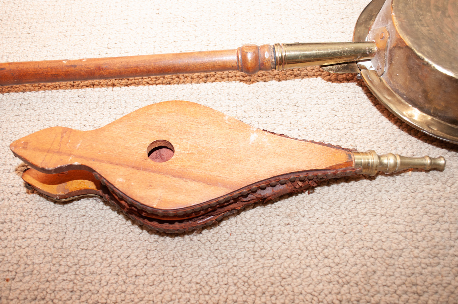 Brass Bed Warmer and Bellows