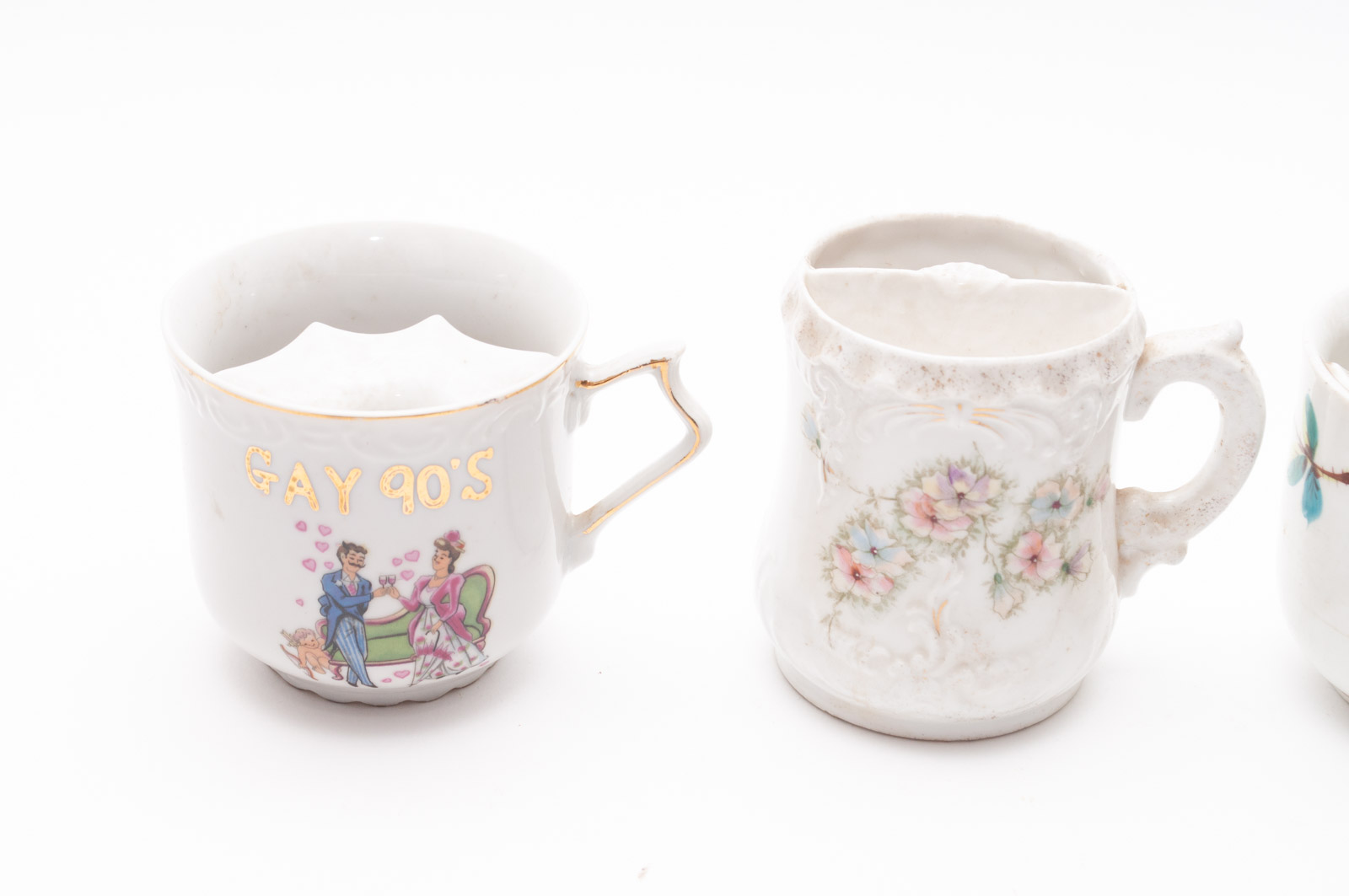 Antique Mustache Cups Including Zeh, Scherzer & Co. "Mignon"