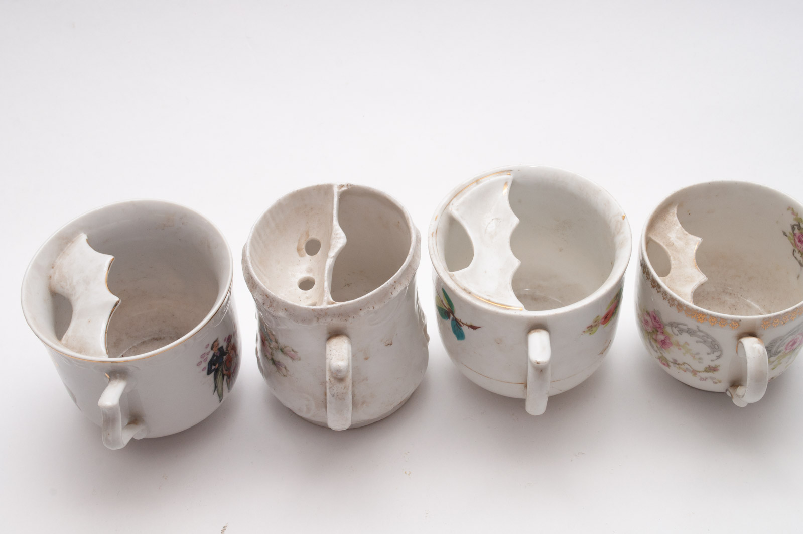 Antique Mustache Cups Including Zeh, Scherzer & Co. "Mignon"