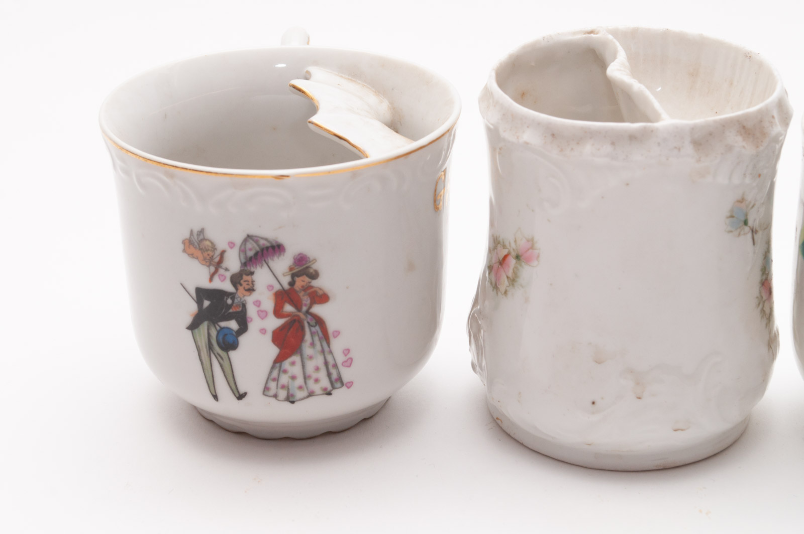 Antique Mustache Cups Including Zeh, Scherzer & Co. "Mignon"