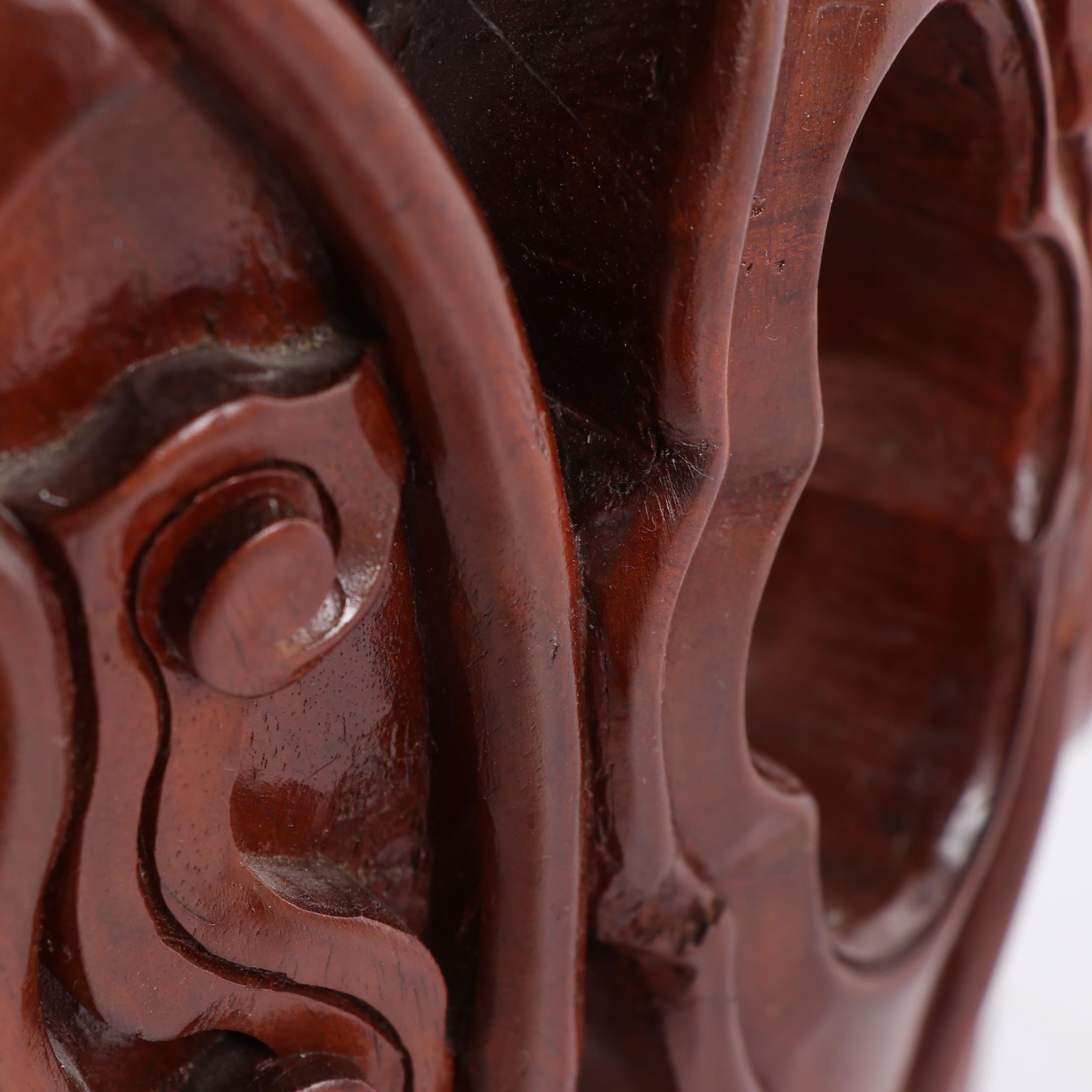 Chinese Carved Wood Garden Stool