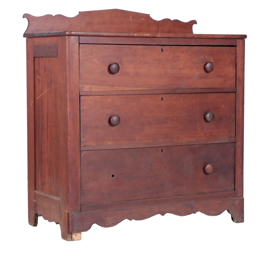 Antique Late Victorian Cherry Chest of Drawers