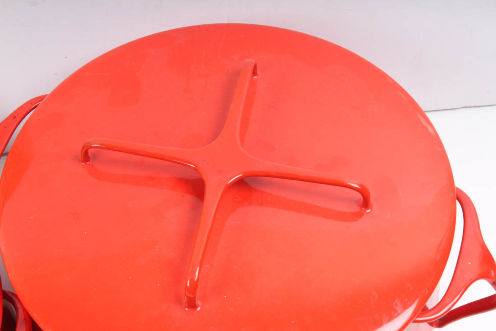 Vintage Dansk Kobenstyle Enamel Cookware and Cutting Board