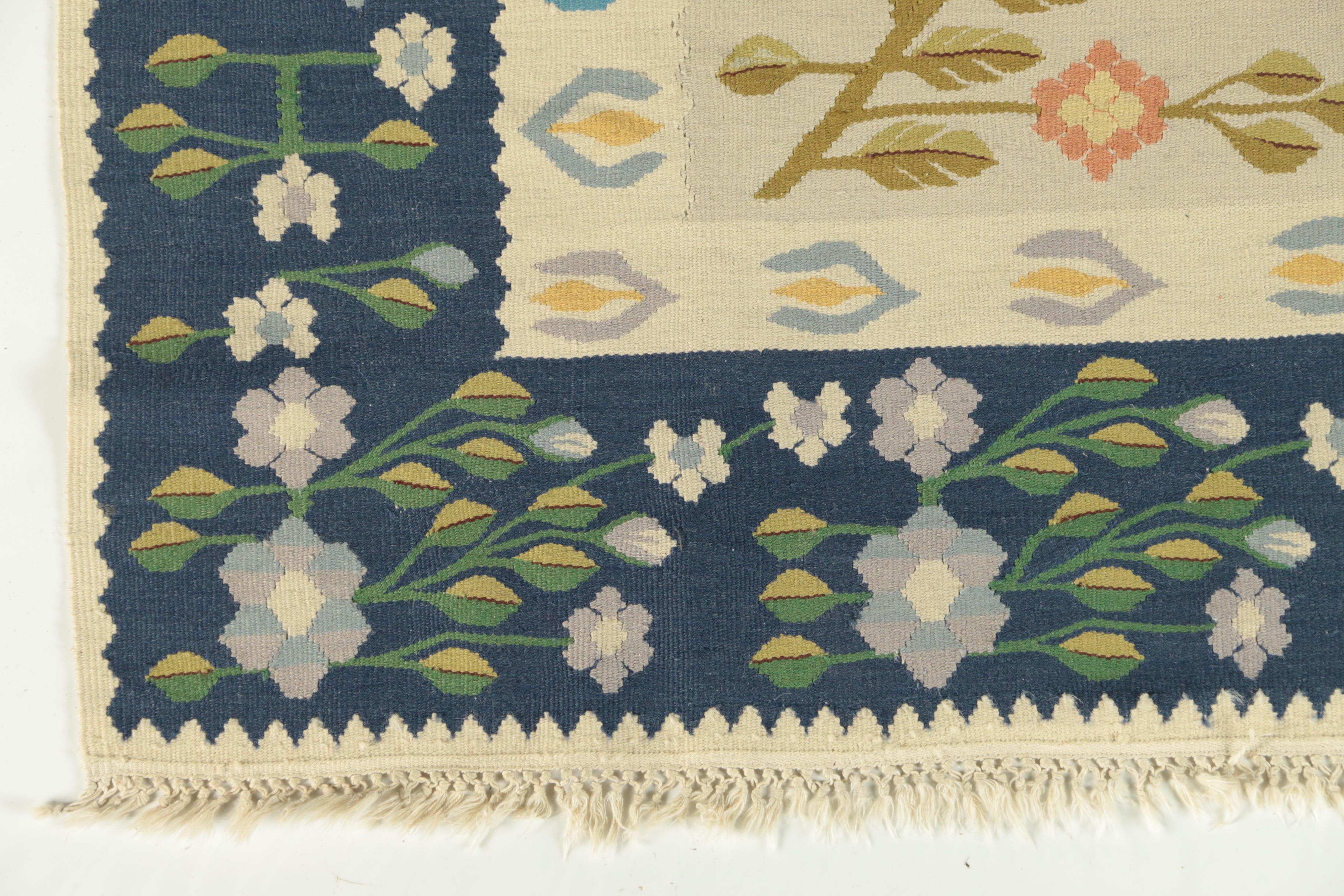 Handwoven Inscribed Romanian Bessarabian Wool Kilim