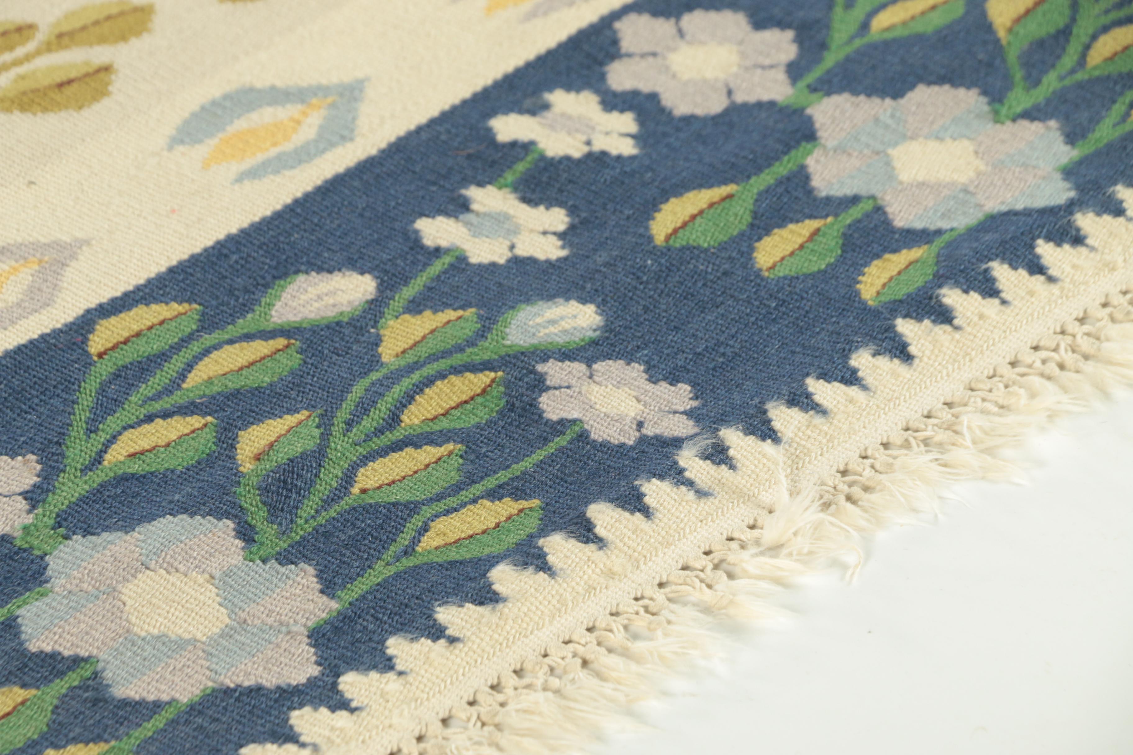 Handwoven Inscribed Romanian Bessarabian Wool Kilim