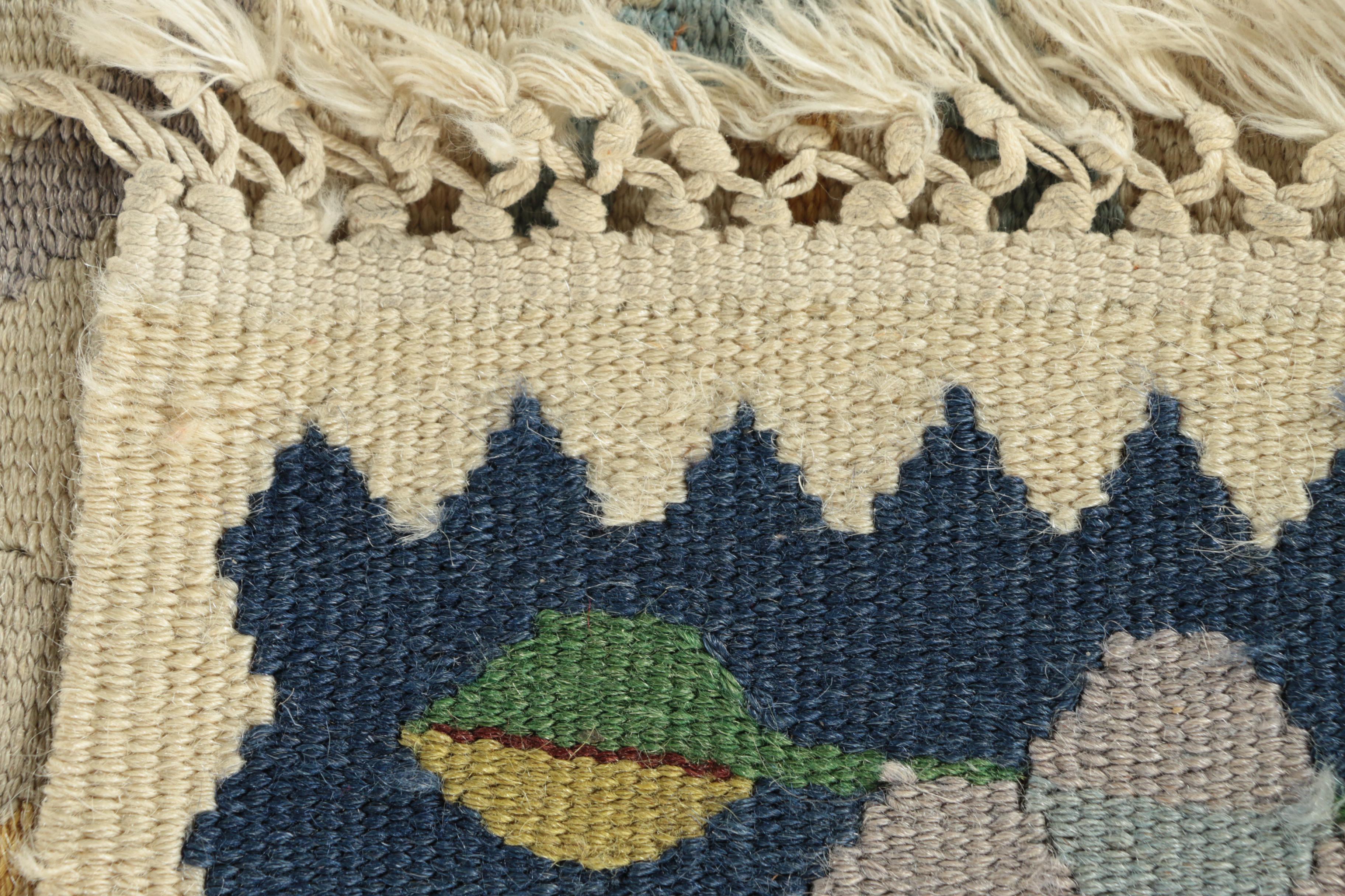 Handwoven Inscribed Romanian Bessarabian Wool Kilim