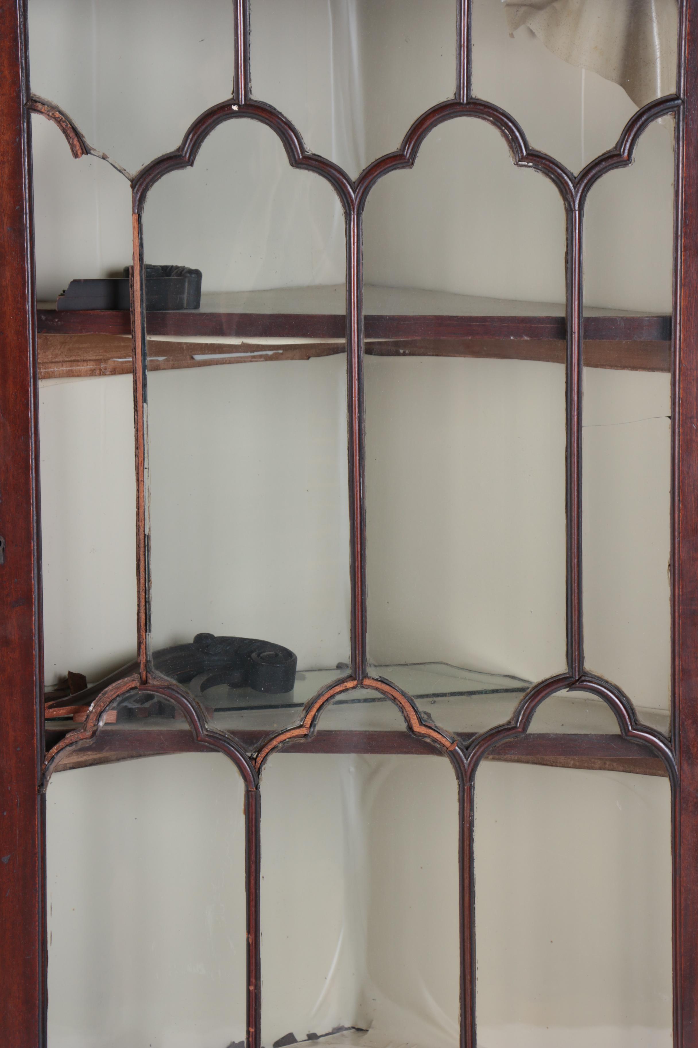 Antique Federal Mahogany Corner China Cabinet