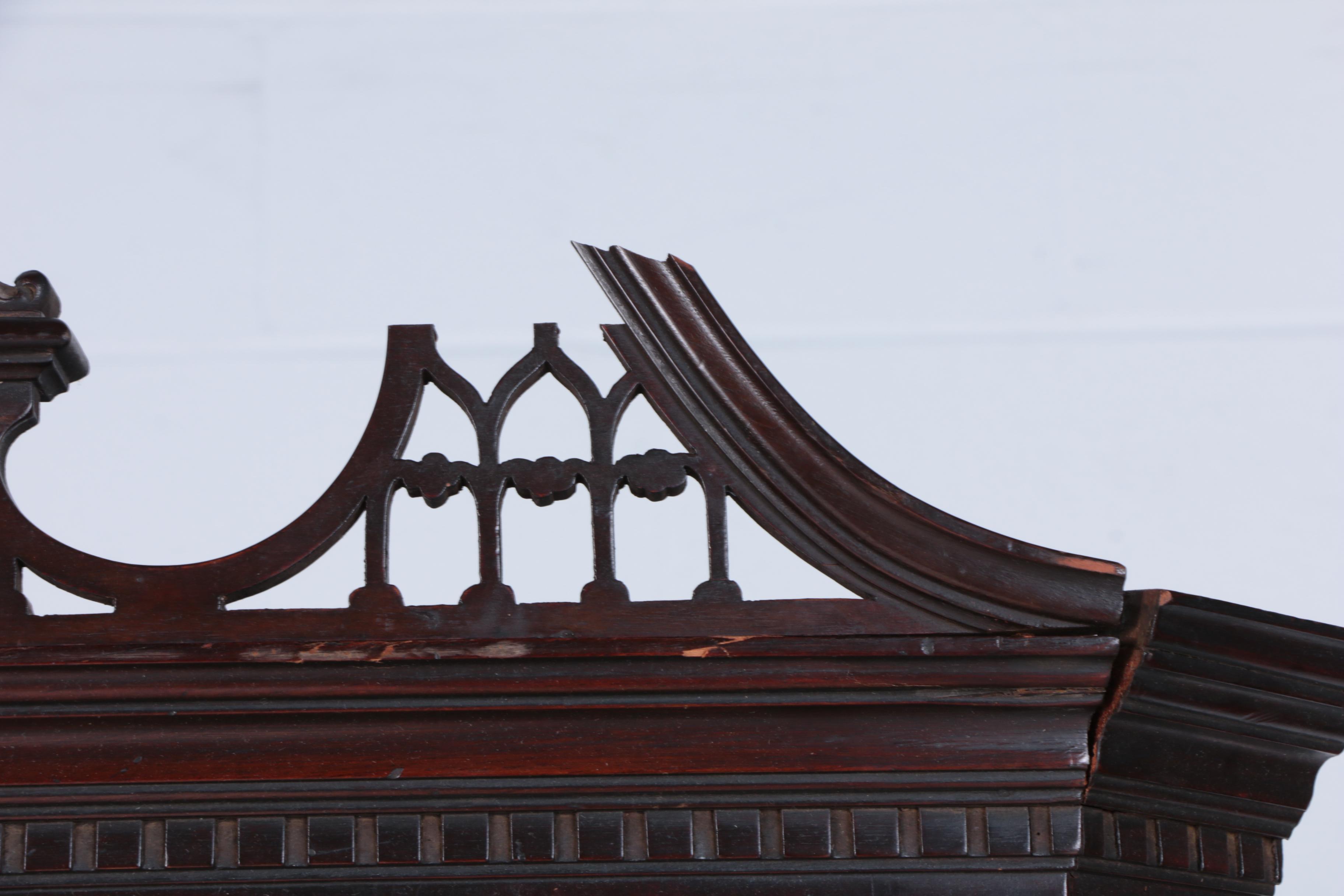Antique Federal Mahogany Corner China Cabinet