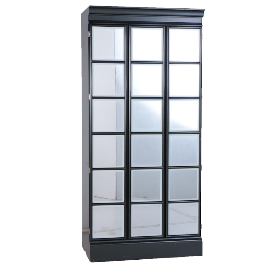 Black Lacquered Entertainment Armoire by Baker Furniture