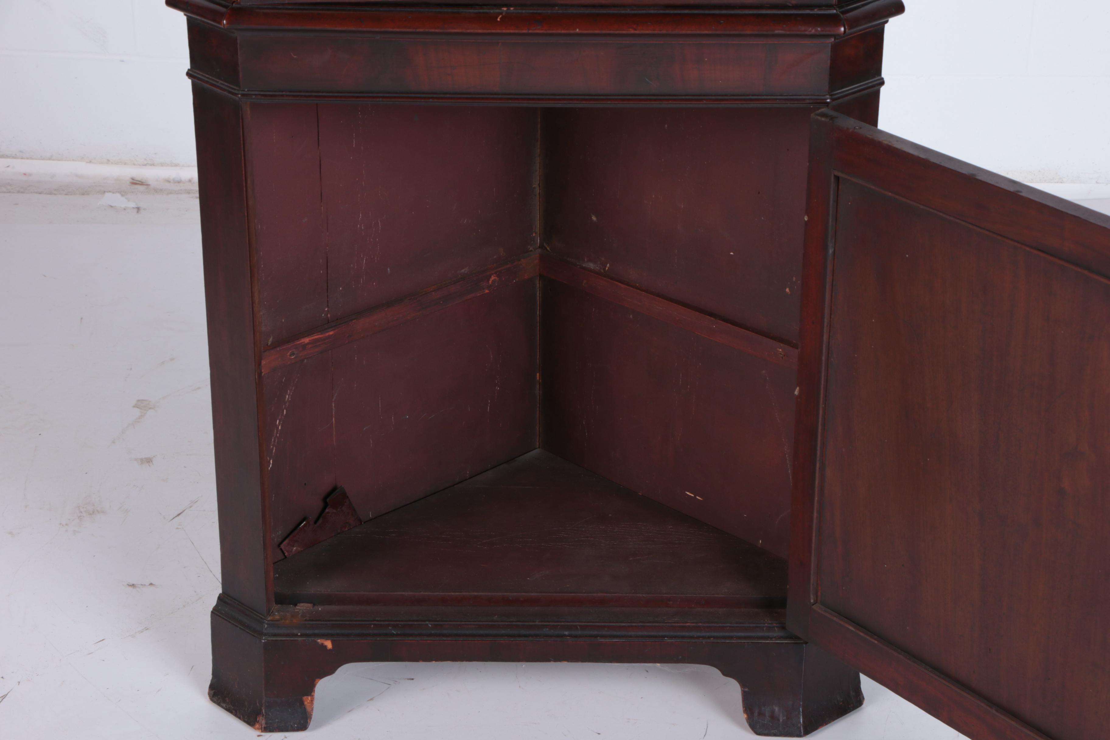 Antique Federal Mahogany Corner China Cabinet