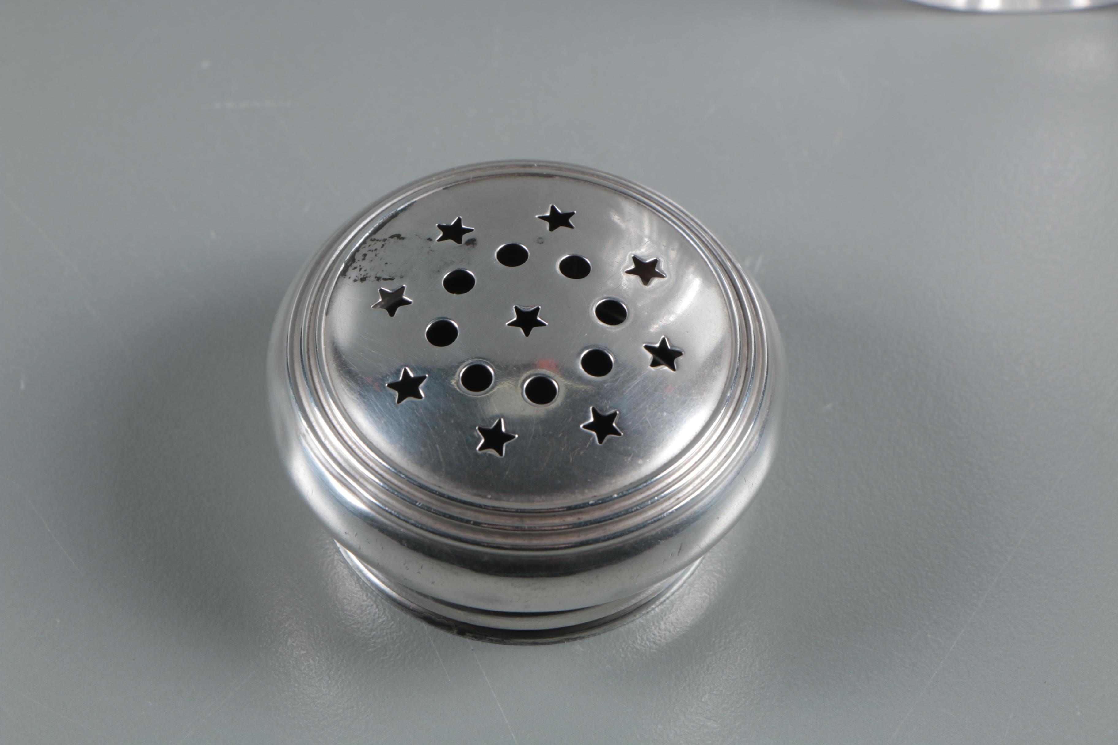 Wilcox Silver Plate Co. Sterling Lidded Crystal Cut Muffineer