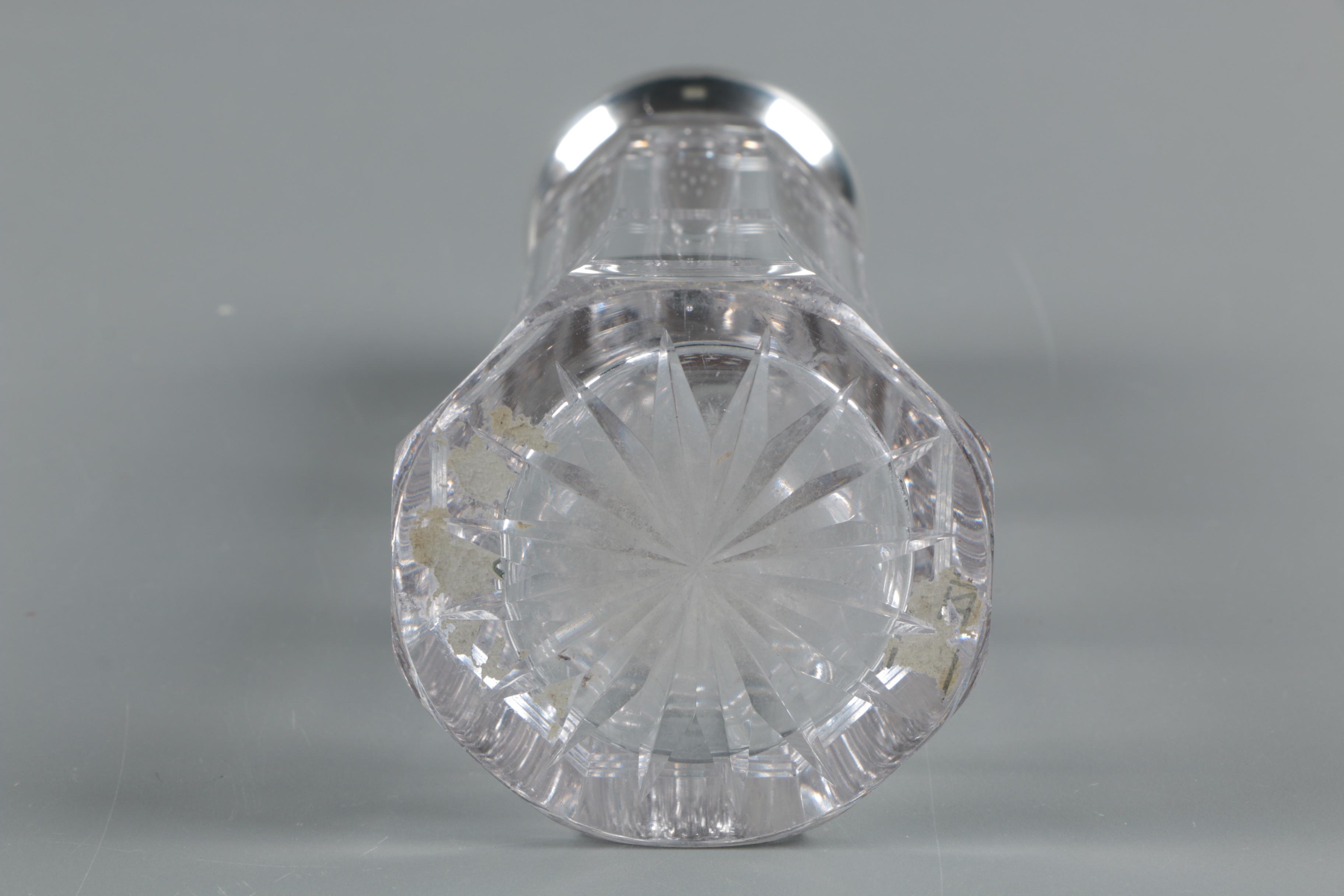 Wilcox Silver Plate Co. Sterling Lidded Crystal Cut Muffineer