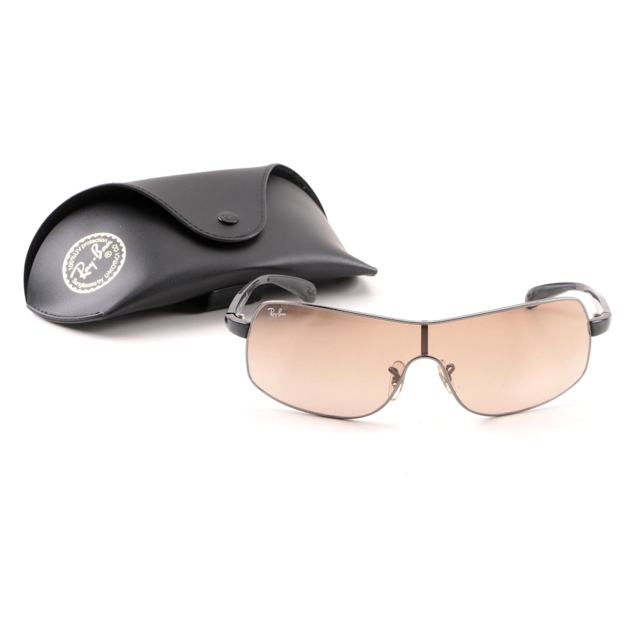 Ray-Ban 3244 Shield Style Sunglasses with Case