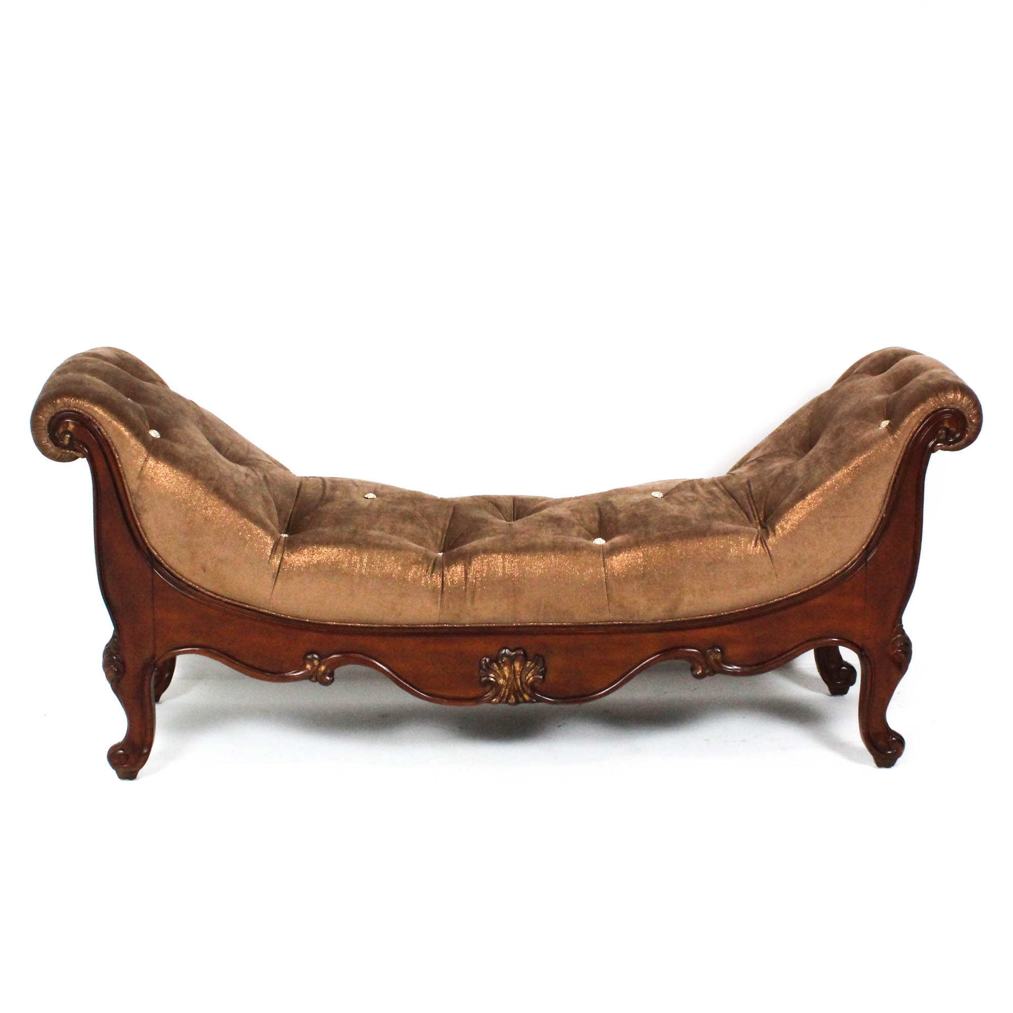 Michael Amini "Platine de Royale" Tufted Bed Bench