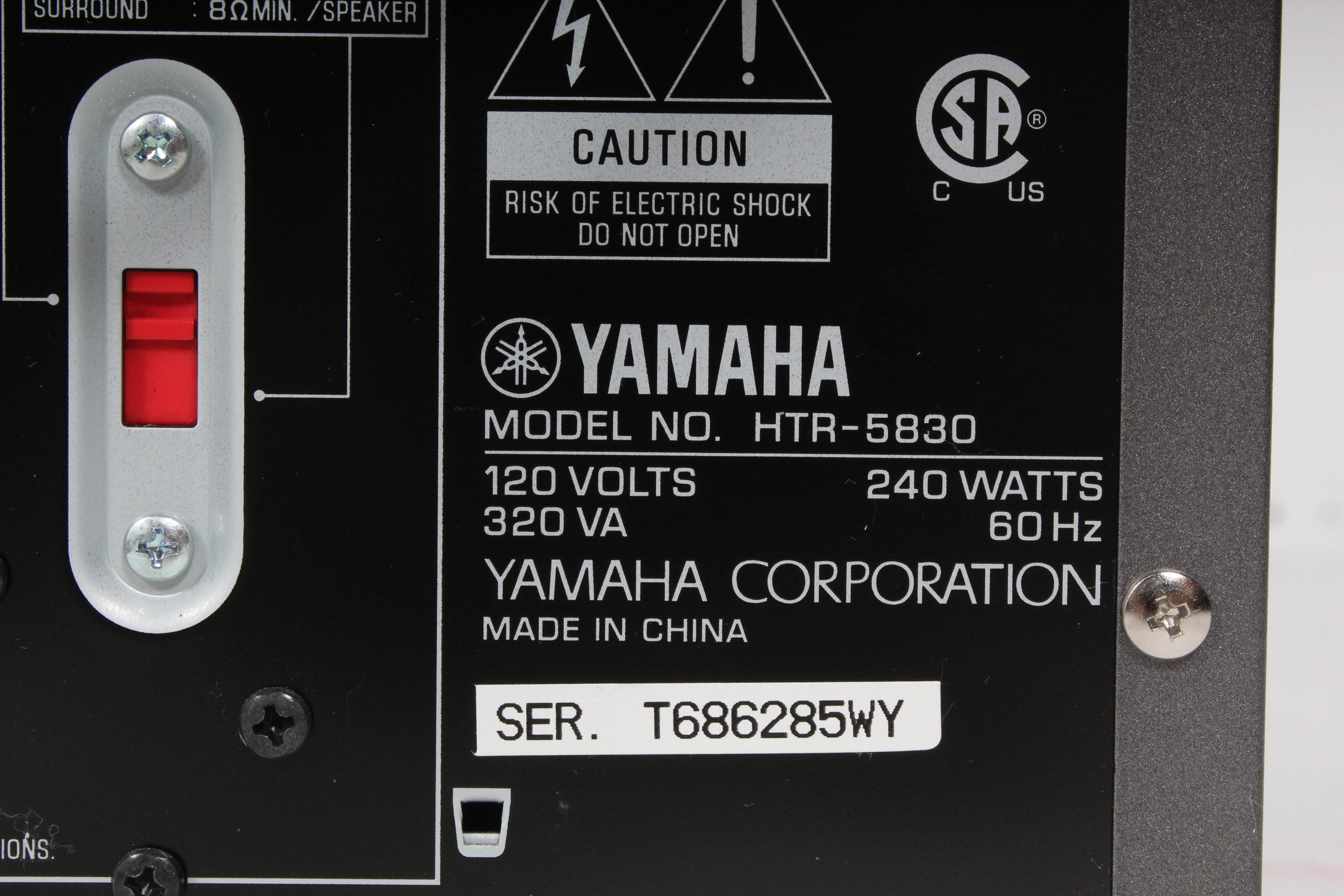 Yamaha HTR-5830 AV Reciever with Speakers