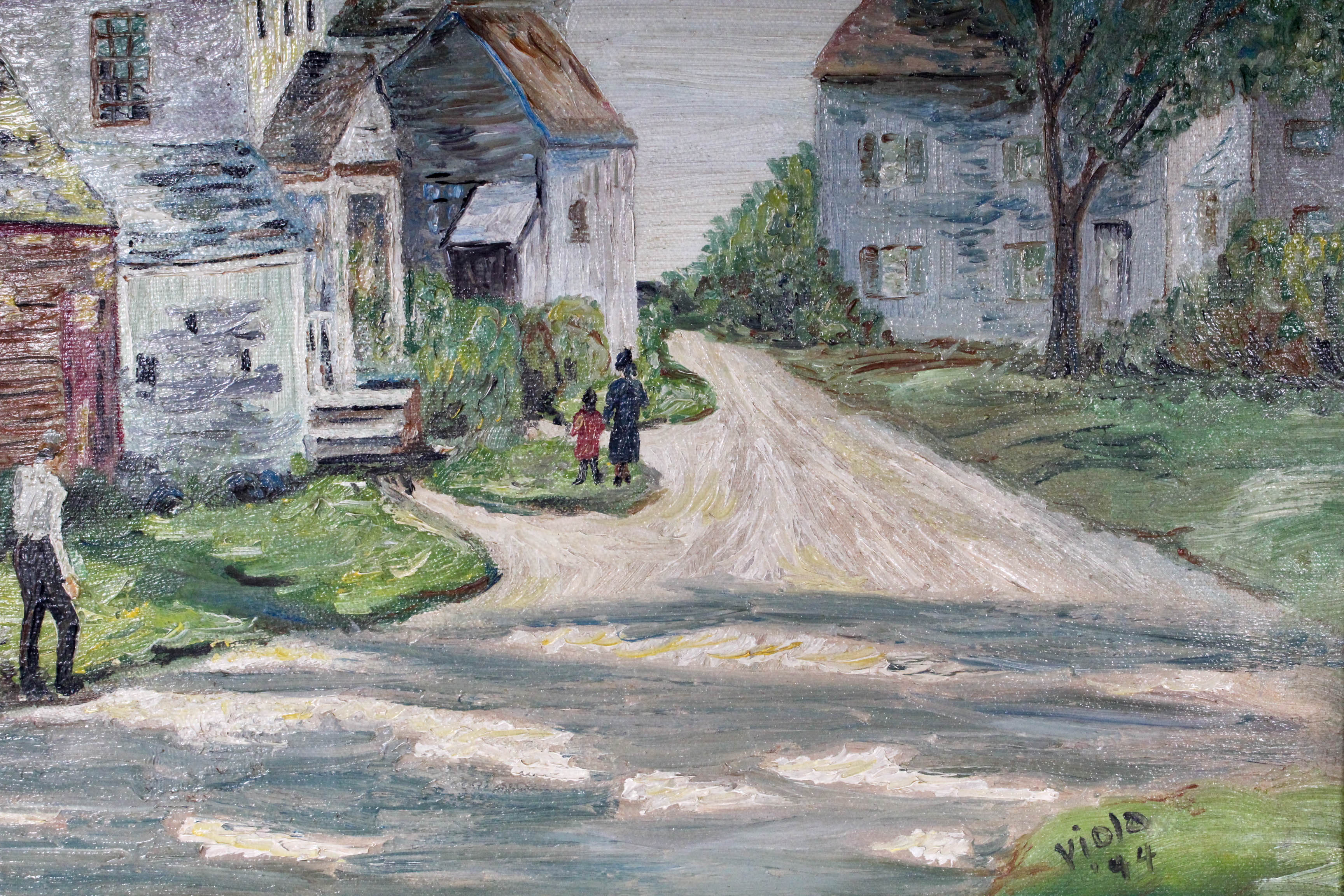 Vintage Viola Oil Painting