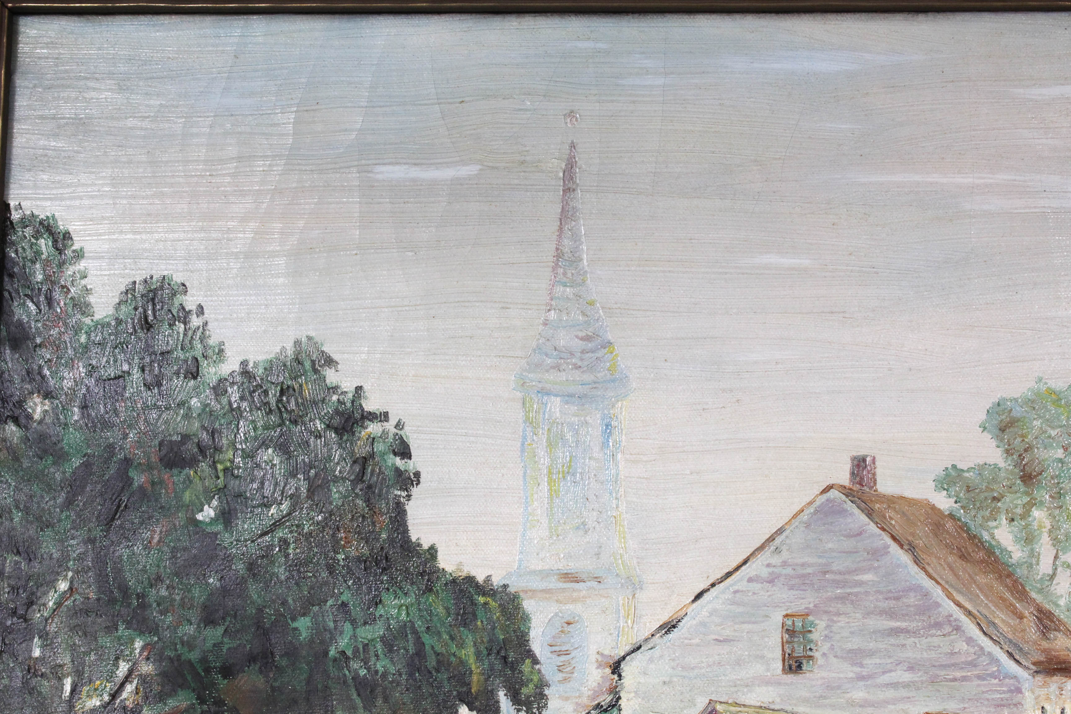 Vintage Viola Oil Painting