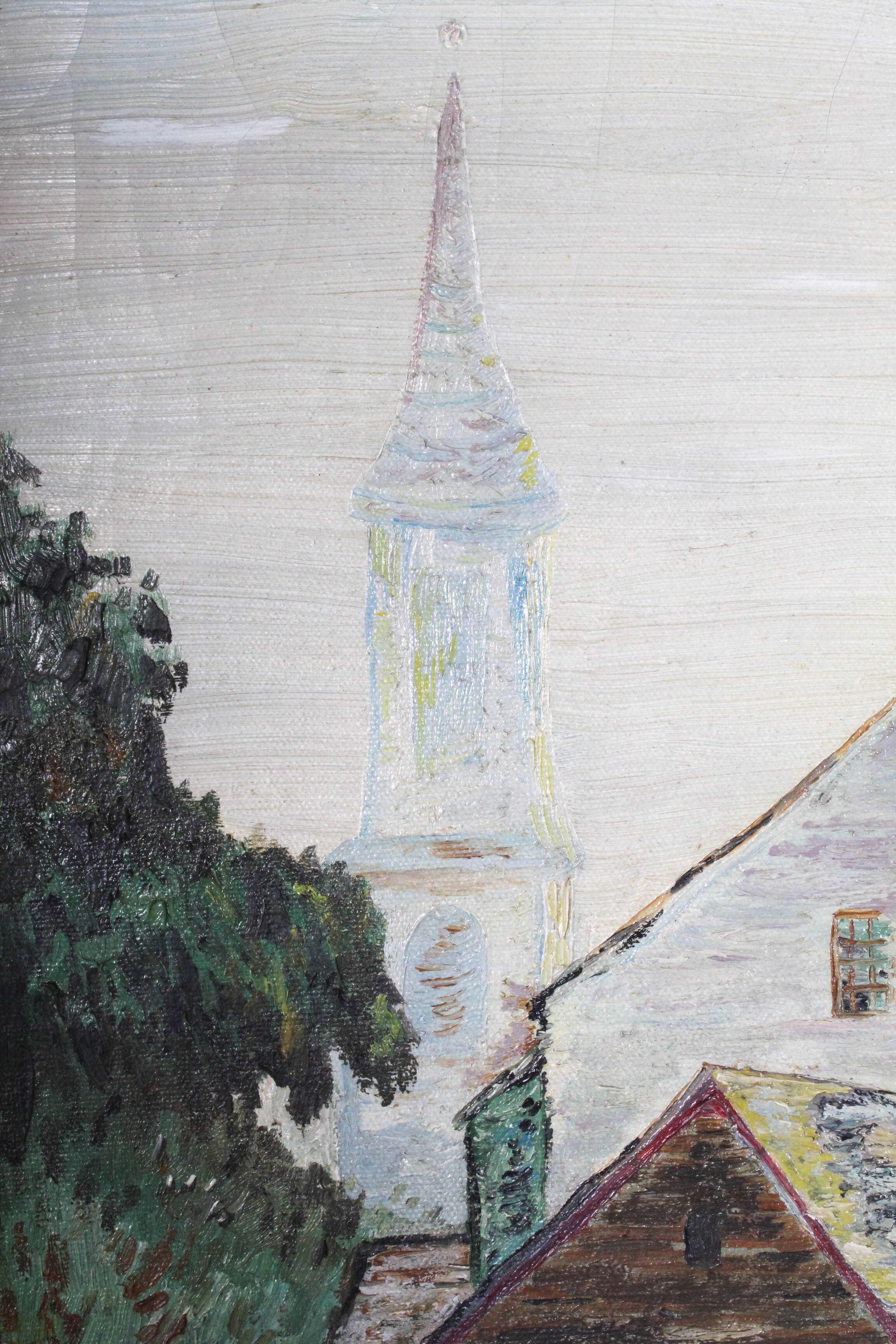 Vintage Viola Oil Painting